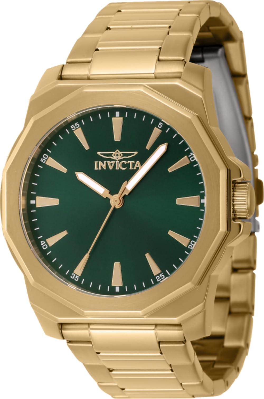 Invicta Speedway men's 42mm stainless steel quartz watch with gold-tone dial and bracelet