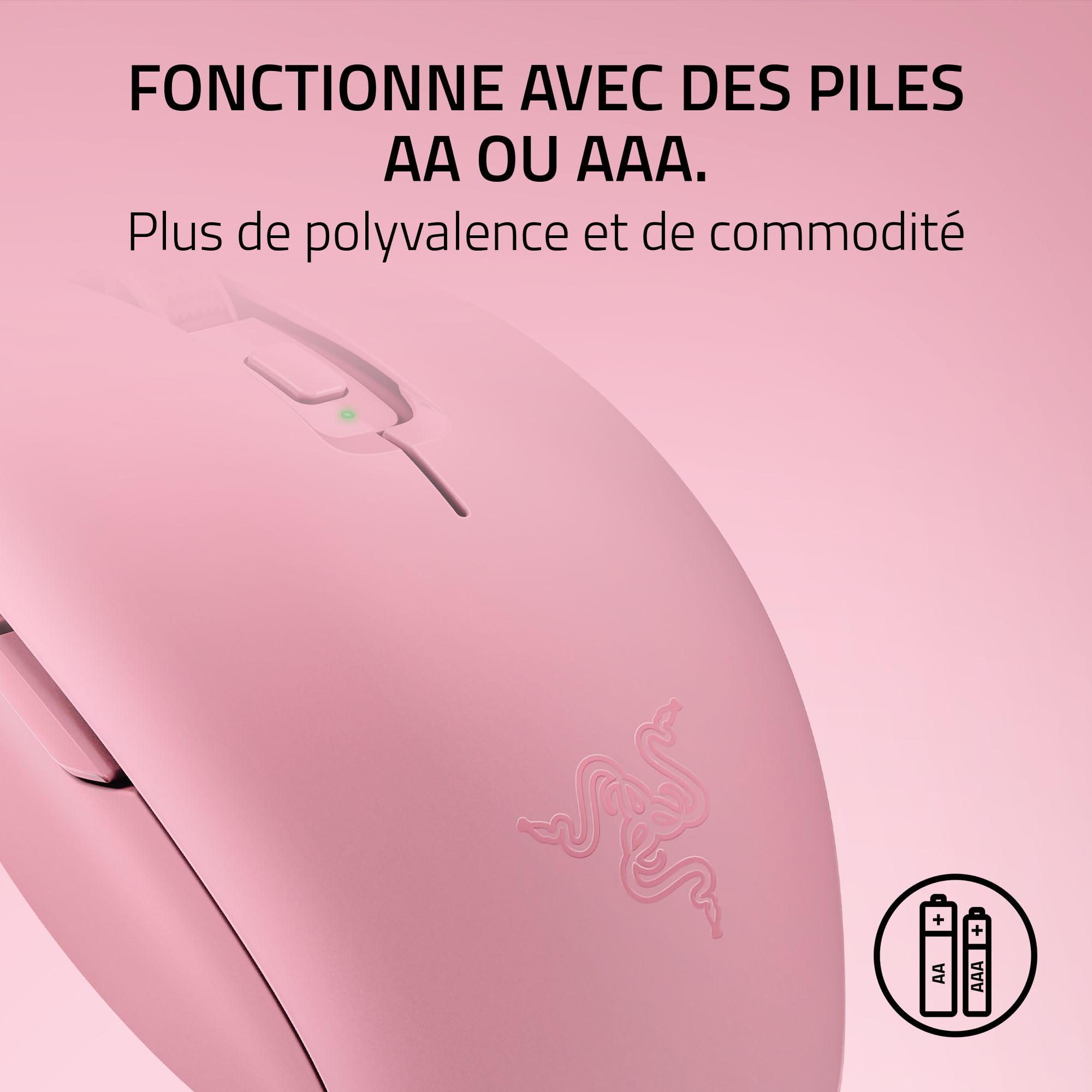 Razer Orochi V2 - Souris de Jeu sans Fil Portable - HyperSpeed et Bluetooth - Capteur Optique 18K DPI - Commutateurs de Souris de 2e génération - Poids 60g - Piles AA/AAA - PC/Mac | Quartz