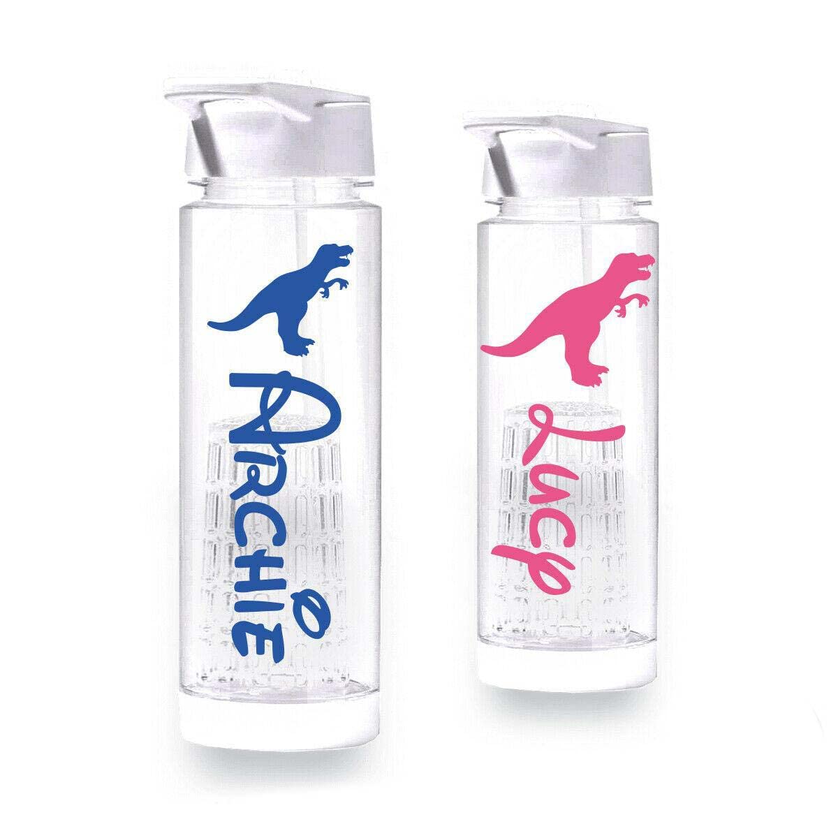 Handmade By Stukk Personalised Dinosaur Name Decal Sticker for School Water Bottle Kids Sports