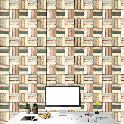 Image of DWELLSINDIA Wood Vinyl Self Adhesive PVC Wallpaper Waterproof, Scratch Resistant, Laminated (41x244 CM, Multicolour)