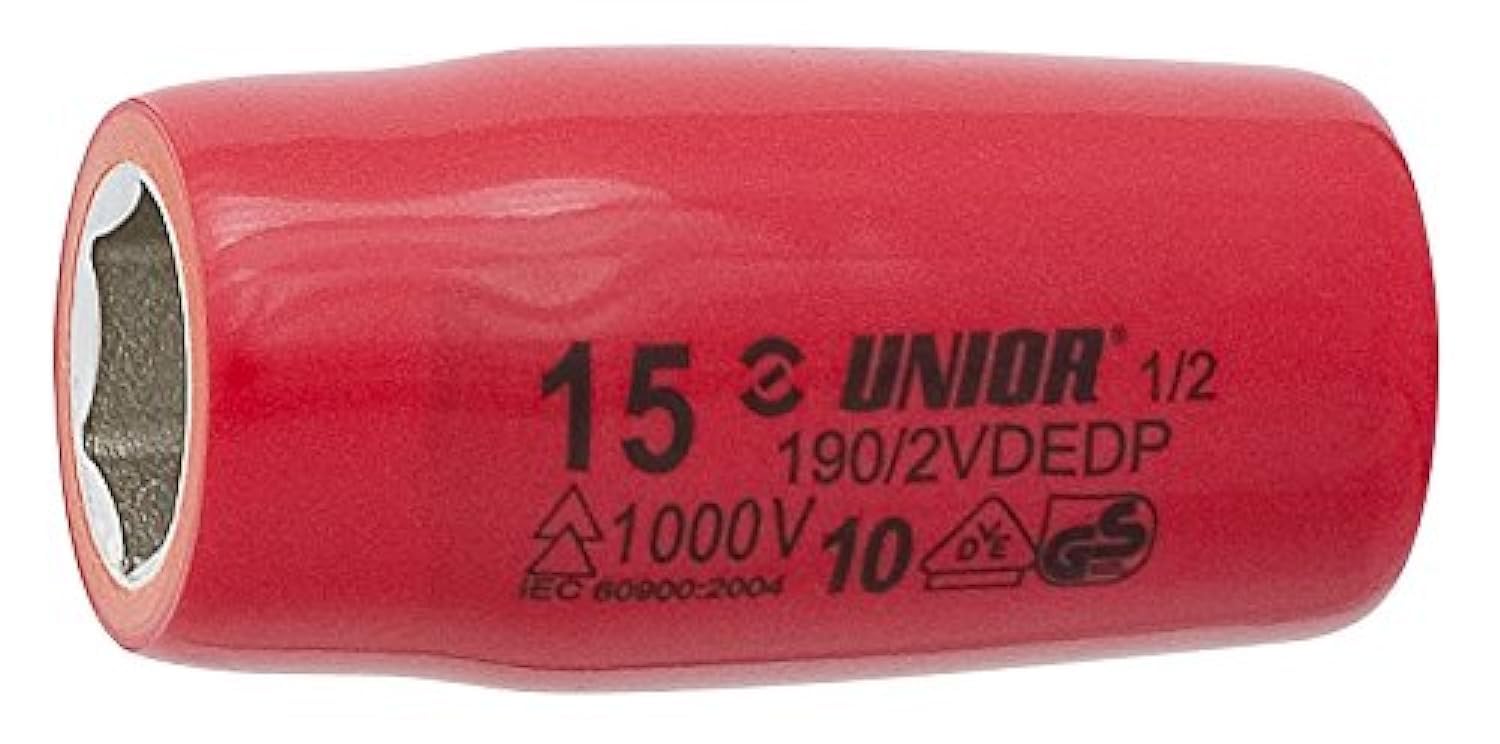 Unior 190/2VDEDP Socket 1/2 Inches, Fully Insulated, 30 mm, Schwarz