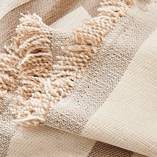 Handontime Sofa Covers For Sectional Sofa Set Boho Couch Cover For Dogs Khaki Throw Couch Cover With Tassel Loveseat Covers Futon Cover L Shaped Cover Washable Chenille Couch Protector thumb #8
