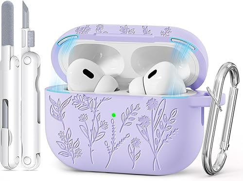 Miniatura 47 de Funda para Airpods Pro 3, Fundas con Grabado de Flores para Apple AirPods Pro de 3ª Generación 2025, Funda de Silicona Suave para Hombres y Mujeres