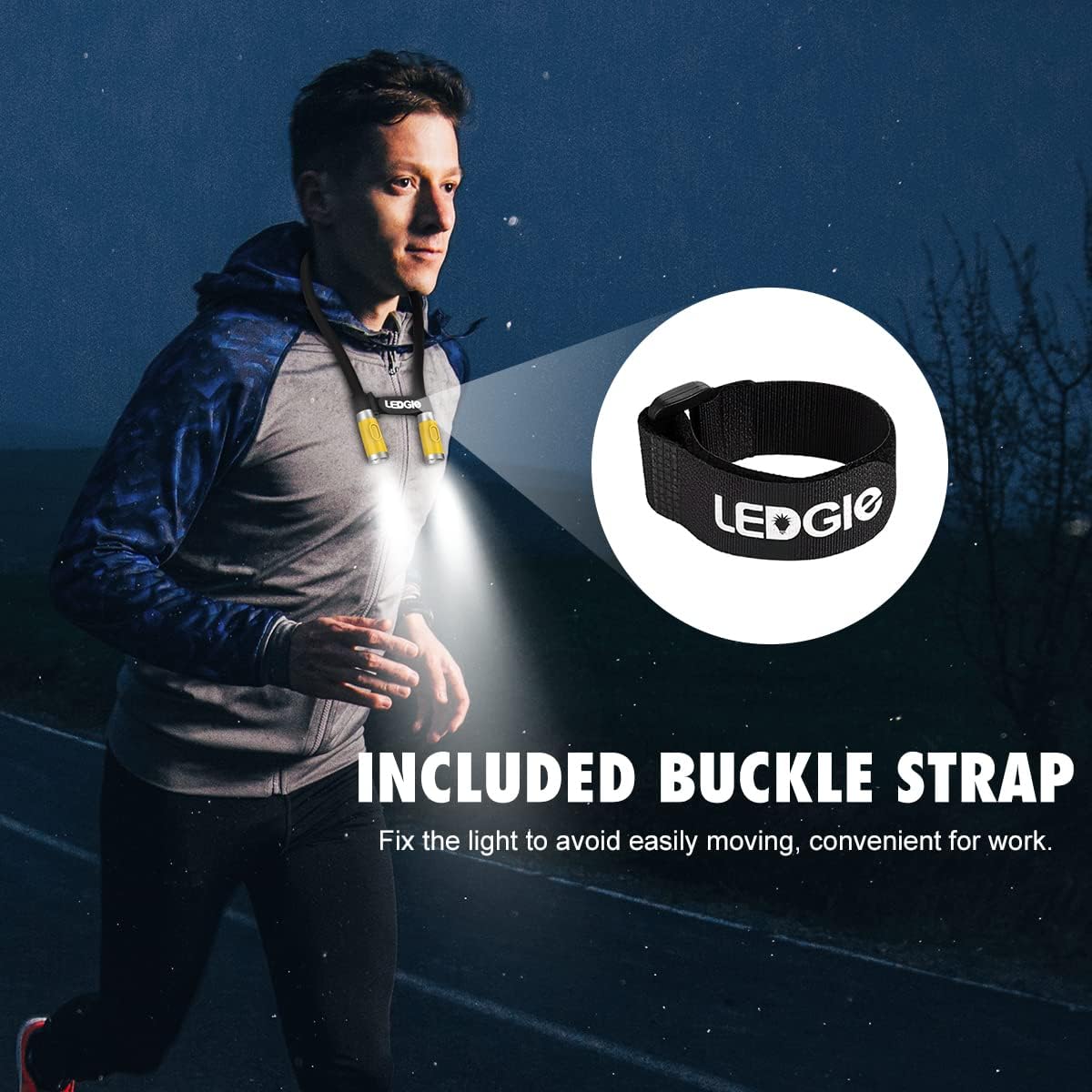 LEDGLE LED Neck Light for Reading Rechargeable Neck Flashlight for Knitting, 3 Adjustable Brightness, Flexible Soft Silicone Arms - for Reading Knitting Crocheting Camping Repairing (Yellow)