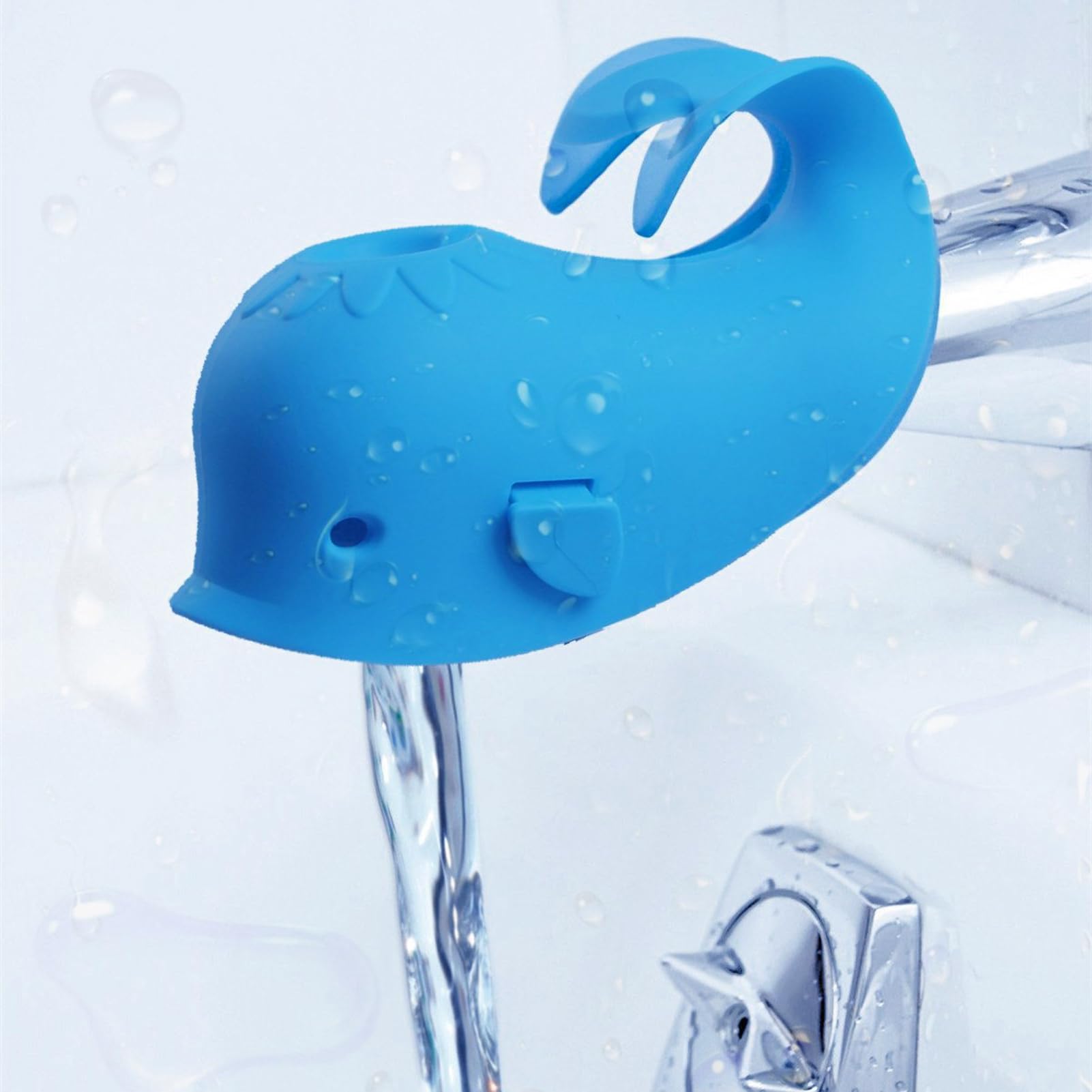 Couvercle de Robinet, Couvercle de Bec de Baignoire, Protecteur de Couvercle de Robinet de Baignoire, Couvercle de Bec de Baignoire pour bébé, Bain Universel en Silicone Baleine Jouets bébé e Bleu