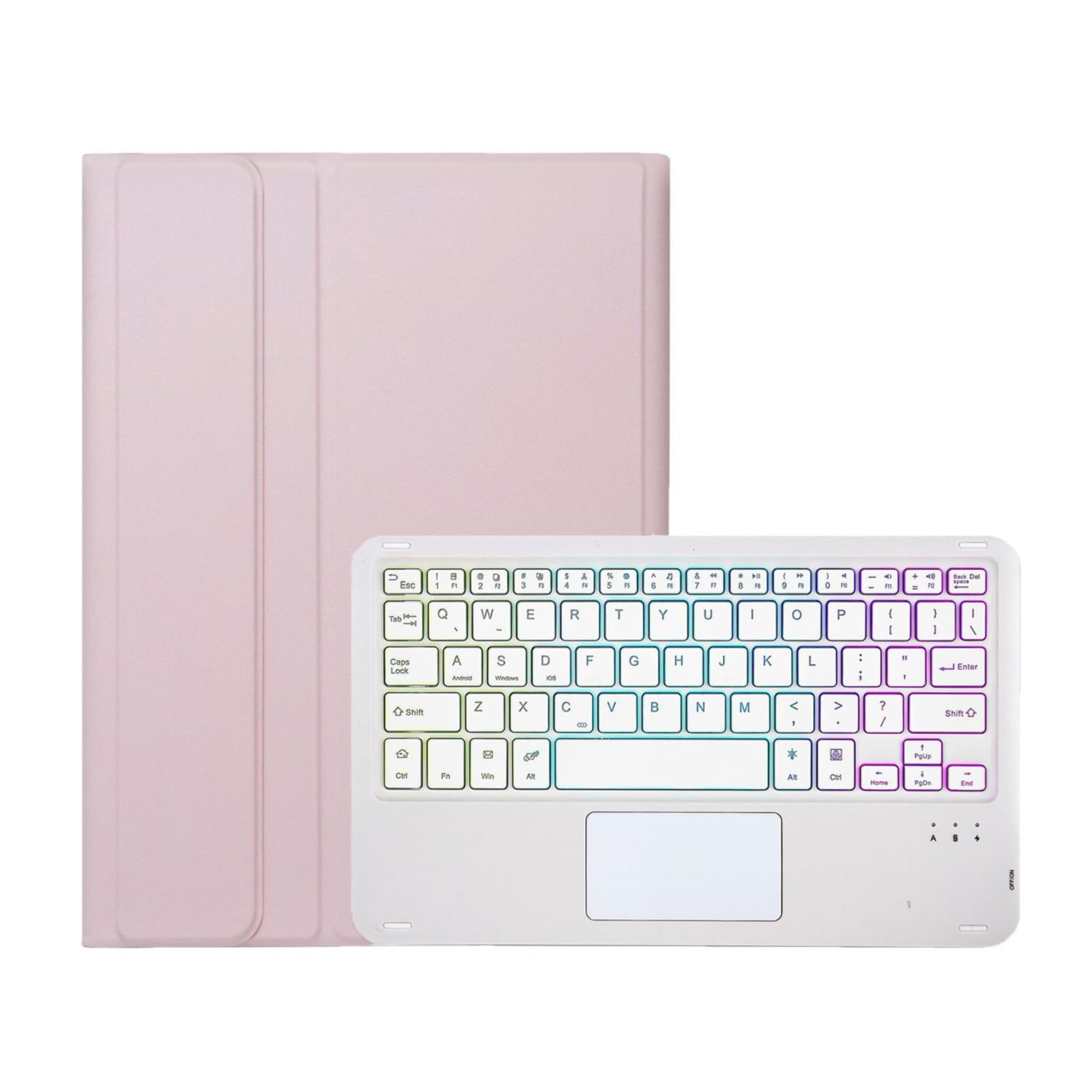 Etui z klawiaturą do HUAWEI Matepad Air 11.5" 2023, 7 kolorów podświetlenia, Odłączana Klawiatura Bezprzewodowa z Inteligentnym Touchpadem,Pink