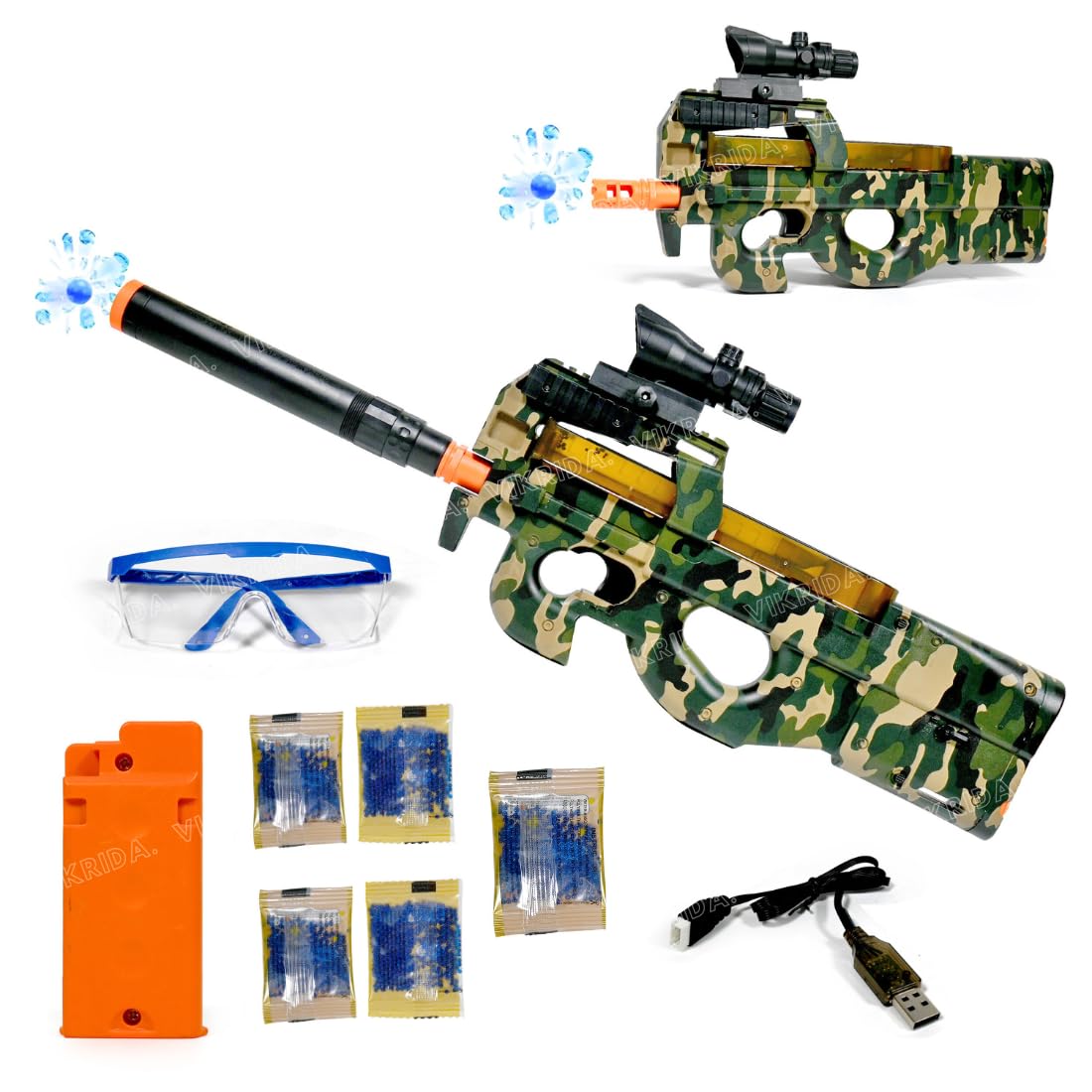 VikriDA Dual Mode (Automatic and Manual) Small Balls Gun & Foam Blaster for Outdoor Activities Shooting Time with Small Balls for Adults Original Airsoft Gun Automatic - Camo Small Balls Blaster Gun (B0D72J2KFM) Amazon Price History, Amazon Price Tracker