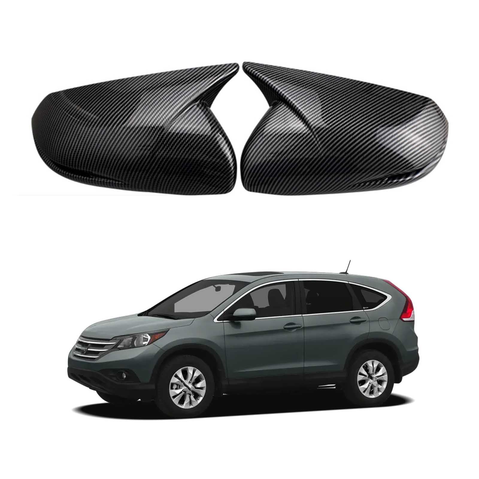 PAPEP Door Mirror Cover Caps for CRV 2012-2021, Left Right Side Wing Rearview Mirror Cover Lid 2 Pieces Exterior Styling Accessory,Carbon fiber texture