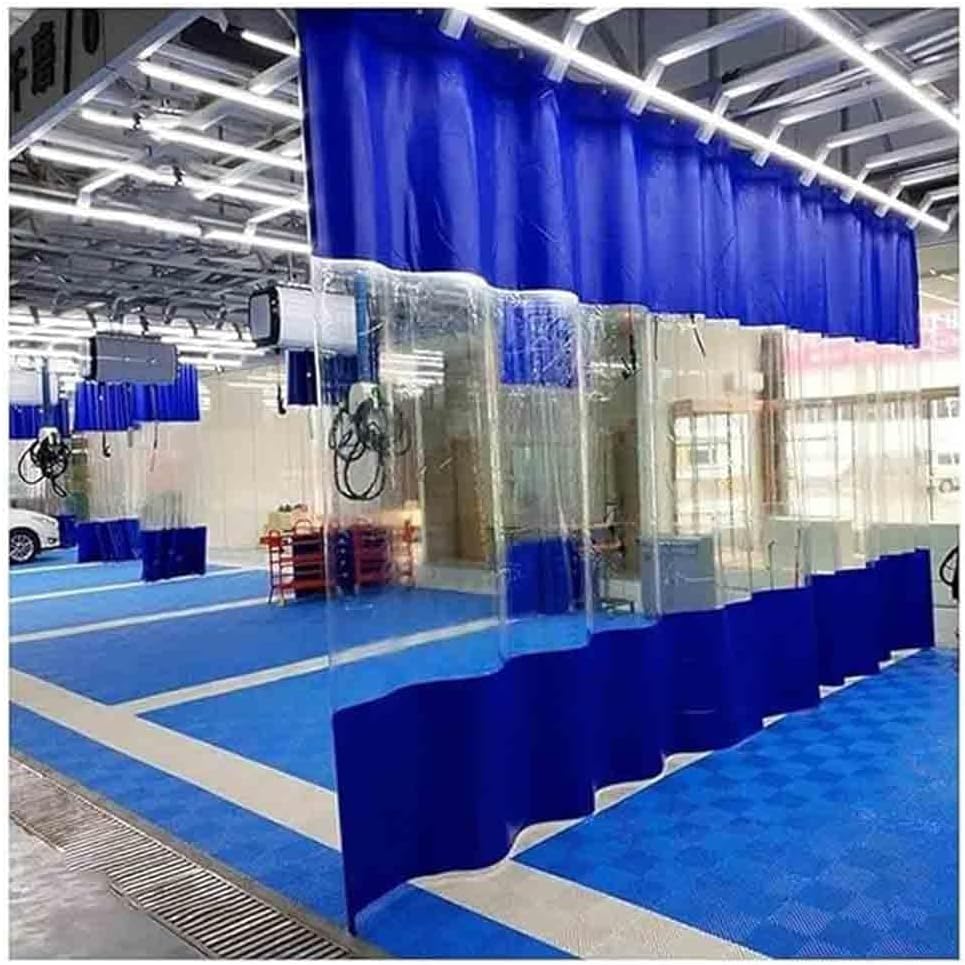 Industrial Wash Bay Drain System with Covers & C Panel Garage Divider Drain Door Car Wash Solution Heavy-Duty Blue 2.6x2.6m