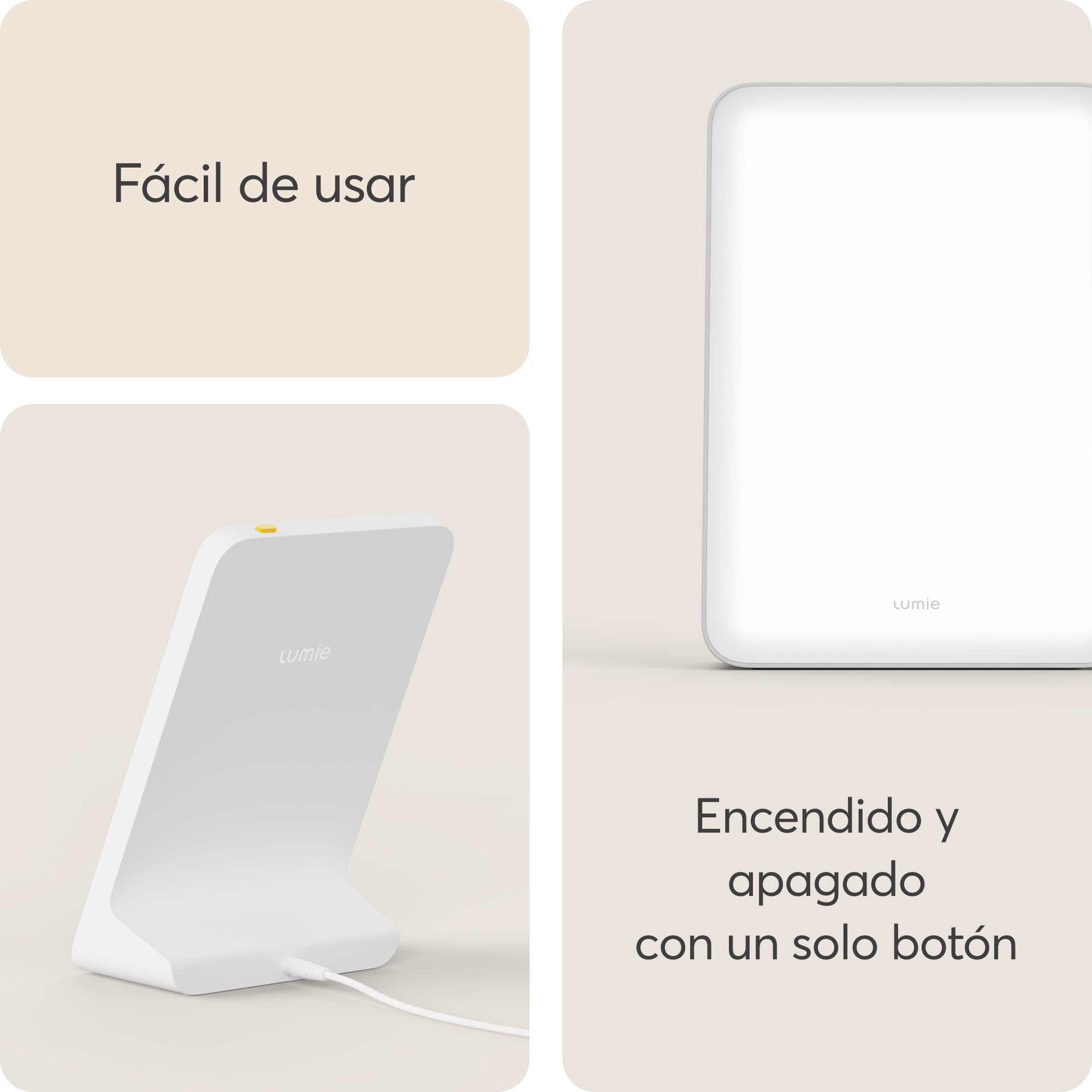 Lumie Mini Lámpara de terapia de luz brillante compacta para mejorar el estado de ánimo, la energía y la lucidez, 10000 Lux