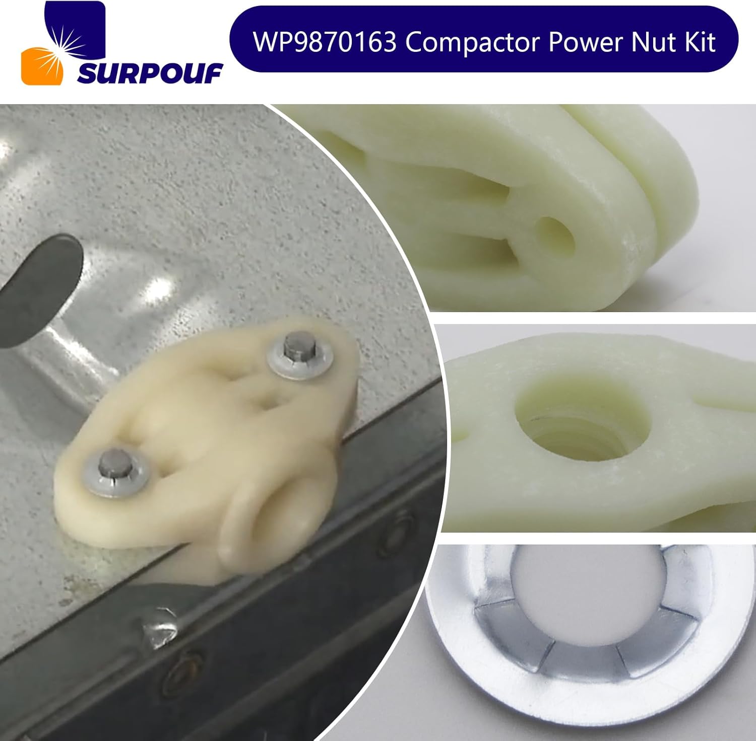 WP9870163 9870163 Compactor Power Nut Kit for Whirlpool KitchenAid Kenmore Maytag