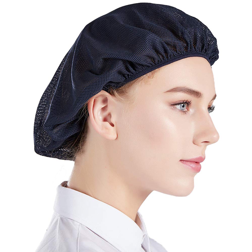 5pcs Unisex Elastic Chef Hat Kitchen Cooking Chef Cap Mesh Food Service Hair Nets CF9023