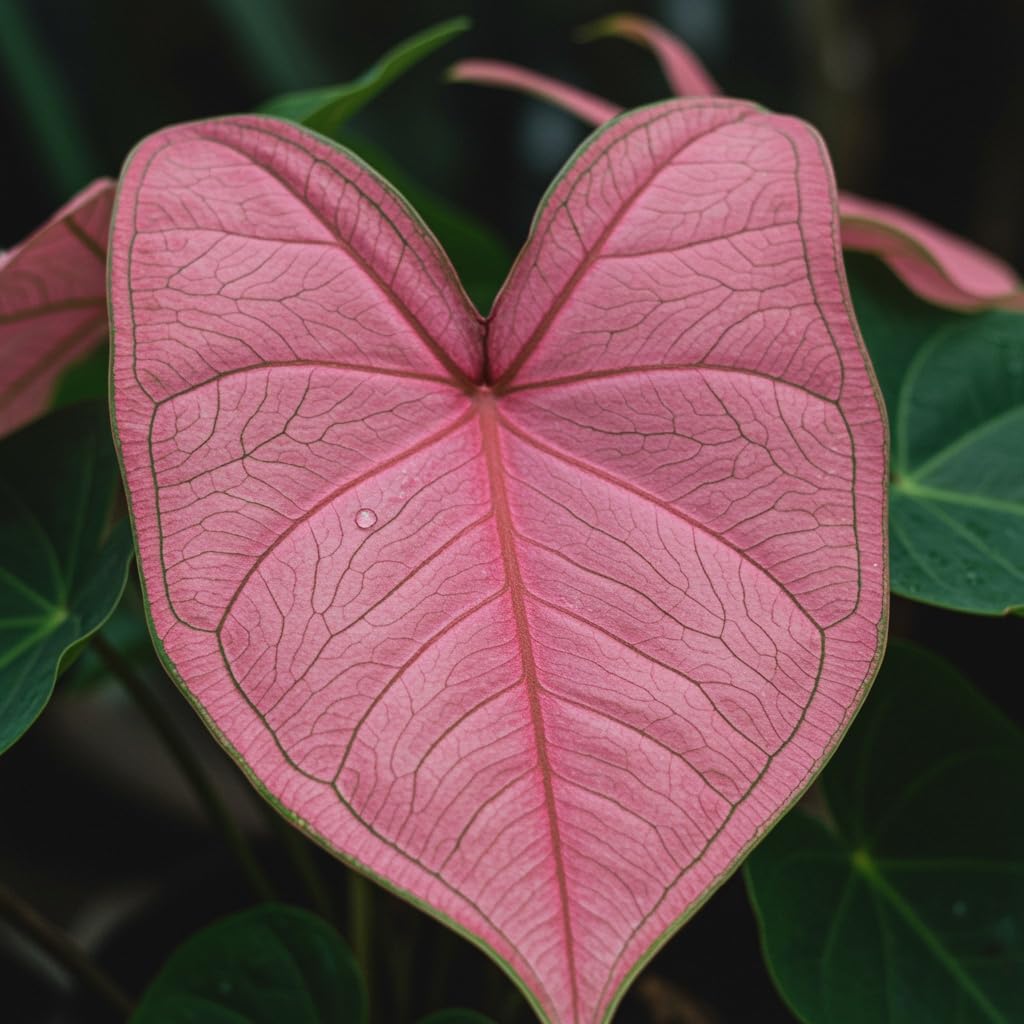 Pink Spring Fling Caladium Bulbs for Planting - Perennial Hosta, Elephant Ears, Fancy (5 Bulbs)