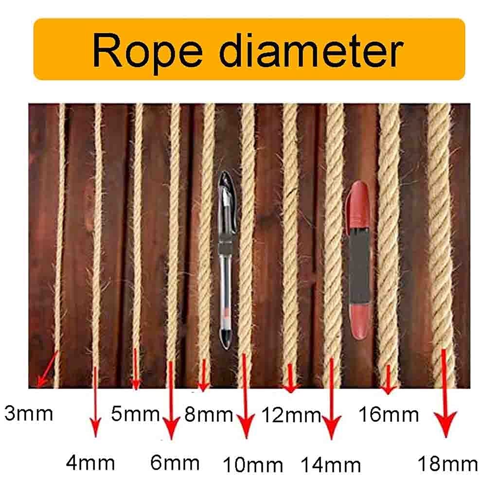 Red de seguridad infantil de 4 mm x 12 cm (1 x 5 m), cuerda de yute duradera para jardín y parque infantil, barrera de protección infantil para zonas de juego al aire libre, solución segura de