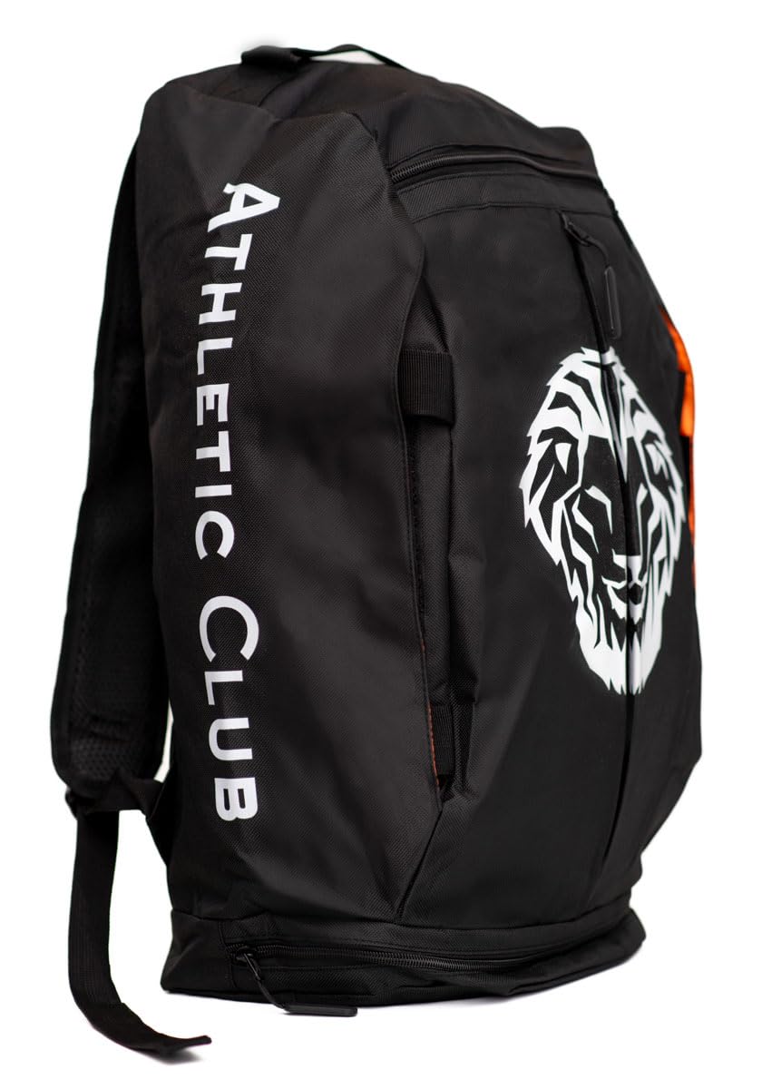 Athletic Club Mochila + Bolsa de Deporte 2 en 1, Negro, 51 x 29 x 22 cm, Asas ocultas, Bolsillos Múltiples, Producto Oficial