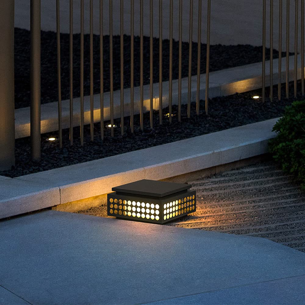 Lampada da cortile Luci da esterno Lampada da esterno a colonna Cubo Impermeabile IP54 Lampada a colonna Lampada da palo a LED in acciaio inossidabile Giardino Villa Corridoio Patio Recinzione Lampada