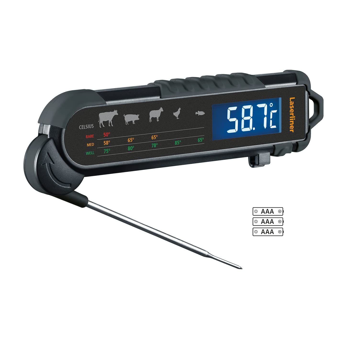 Laserliner ThermoMaitre Fleischthermometer | Kabellos, -40° bis 230° C, Für Gastronomie, Haushalt, Handwerk und Industrie, Digitales Temperaturmessgerät