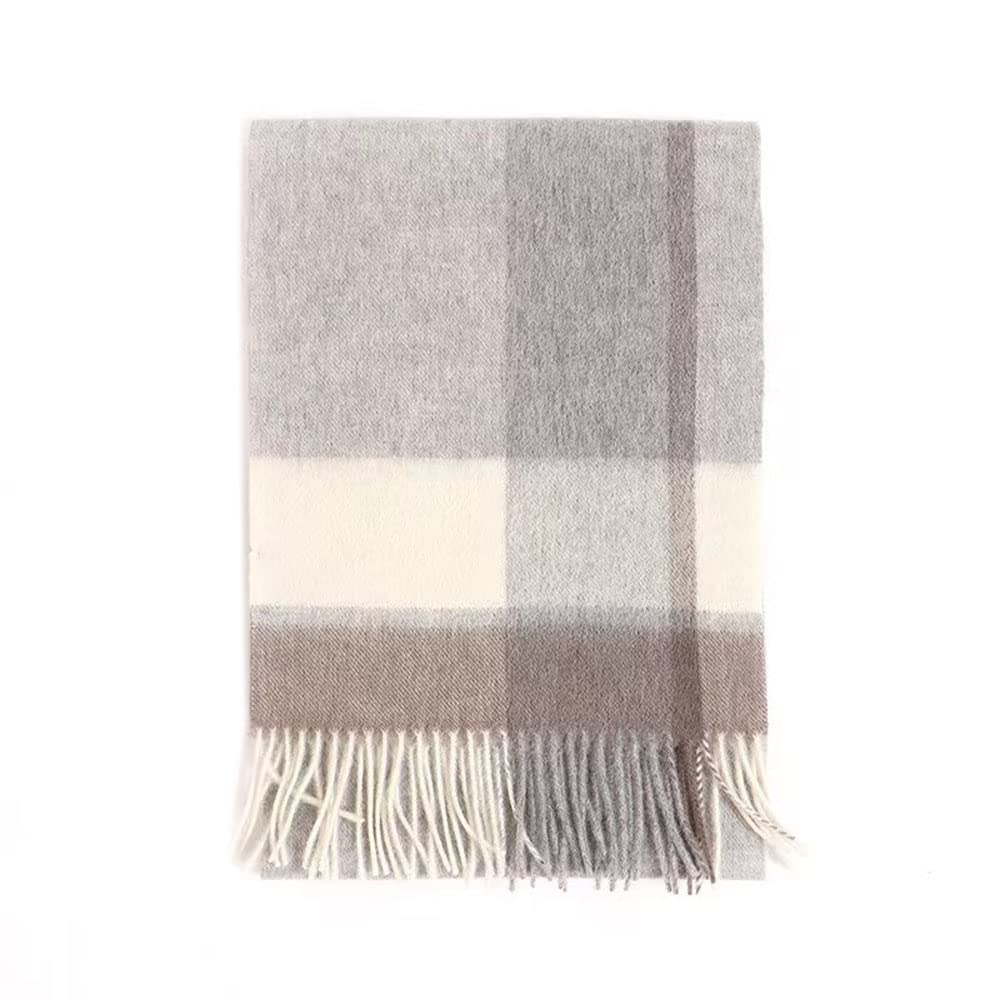 MUYAN Schal für Damen & Herren mit Fransen 100% Wolle Winter Schals Herren Kariert Warme Schals 30 x 180 cm