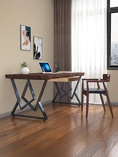 Vista 36 de SSS Furniture 2 patas de metal industrial para muebles (28 pulgadas de alto x 20 pulgadas de ancho), patas triangulares de decoración rústica, patas