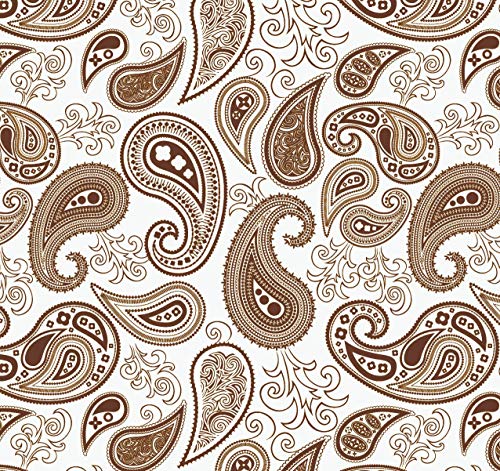 Image of AURAVE Cotton 144 TC Printed Bolster Cover with Drawstring Closure, Set of 2, Soft Breathable Durable Machine Washable for Sofa Bed & Home Decor, 15 inchx30 inch, Brown | Cover Only