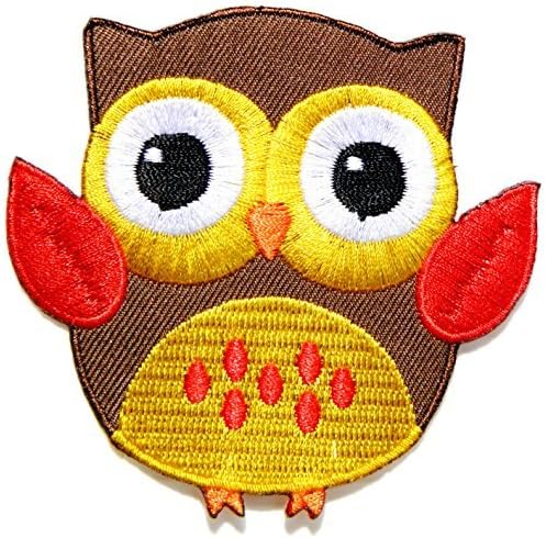 Owl Bird Cartoon Logo Kid Baby Jacket T-shirt Patch Sew Iron on Embroidered Sign Badge Costume Clothing