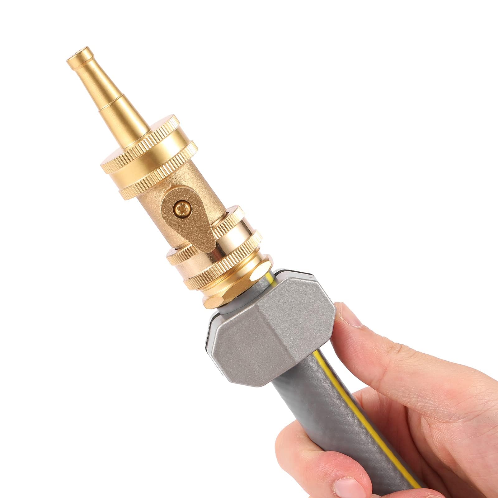 Hochdruck-Schlauchdüse Aus Messing Mit Absperrventil – 1,9 Cm (3/4 Zoll) GHT, Für Garten & Reinigung