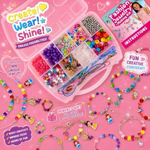 AGENTLAN Jewelry Making Kit for Girls, Princess Bracelet Making Kit 900+PCS — view 2