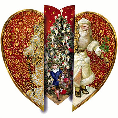 Weihnachtsherz Nikolaus: Zum Aufstellen / mit Kuvert Weihnachtsherz Nikolaus: Zum Aufstellen / mit Kuvert