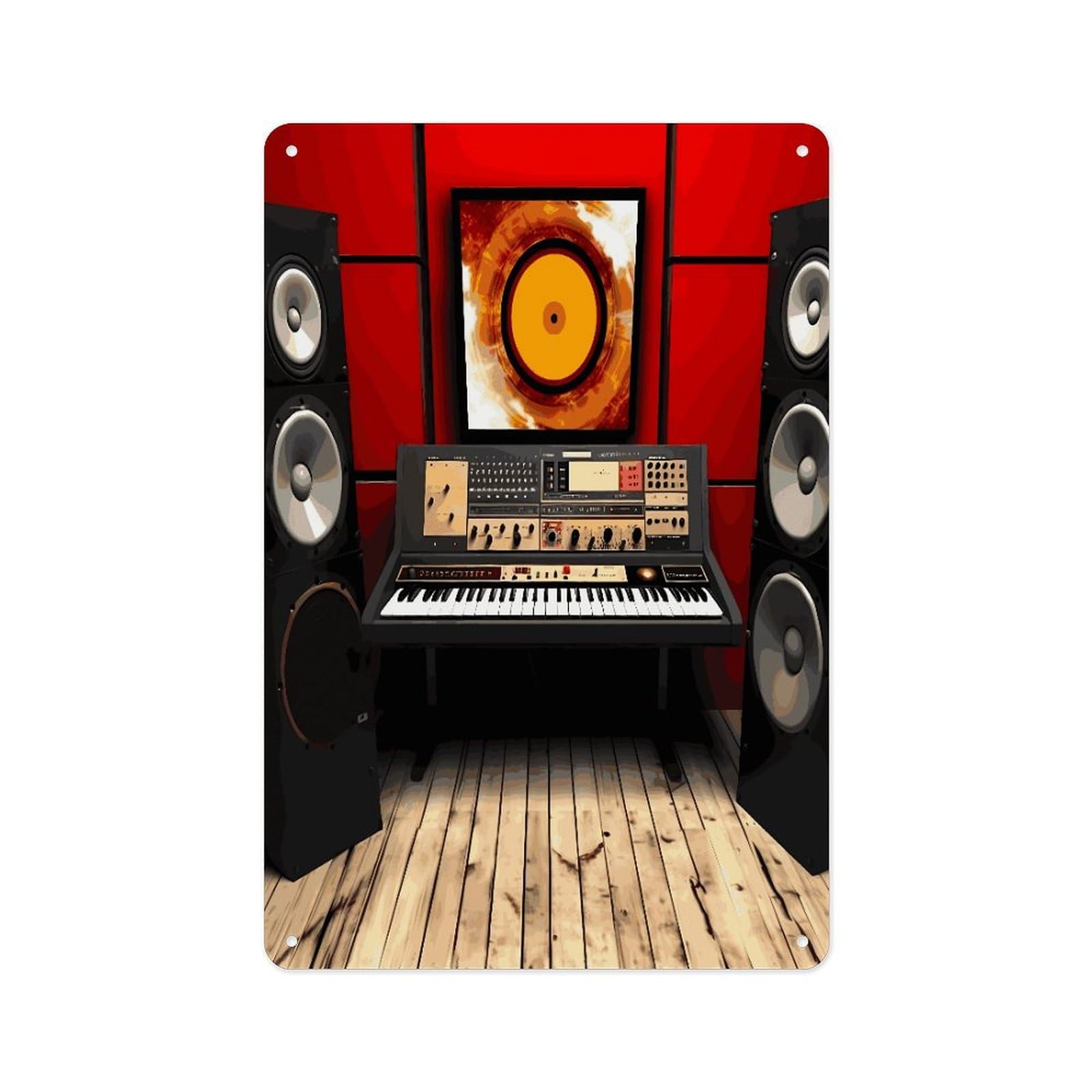 Fekiloot Style Music Studio Wall Decor Metal Signs Tin Signs Poster