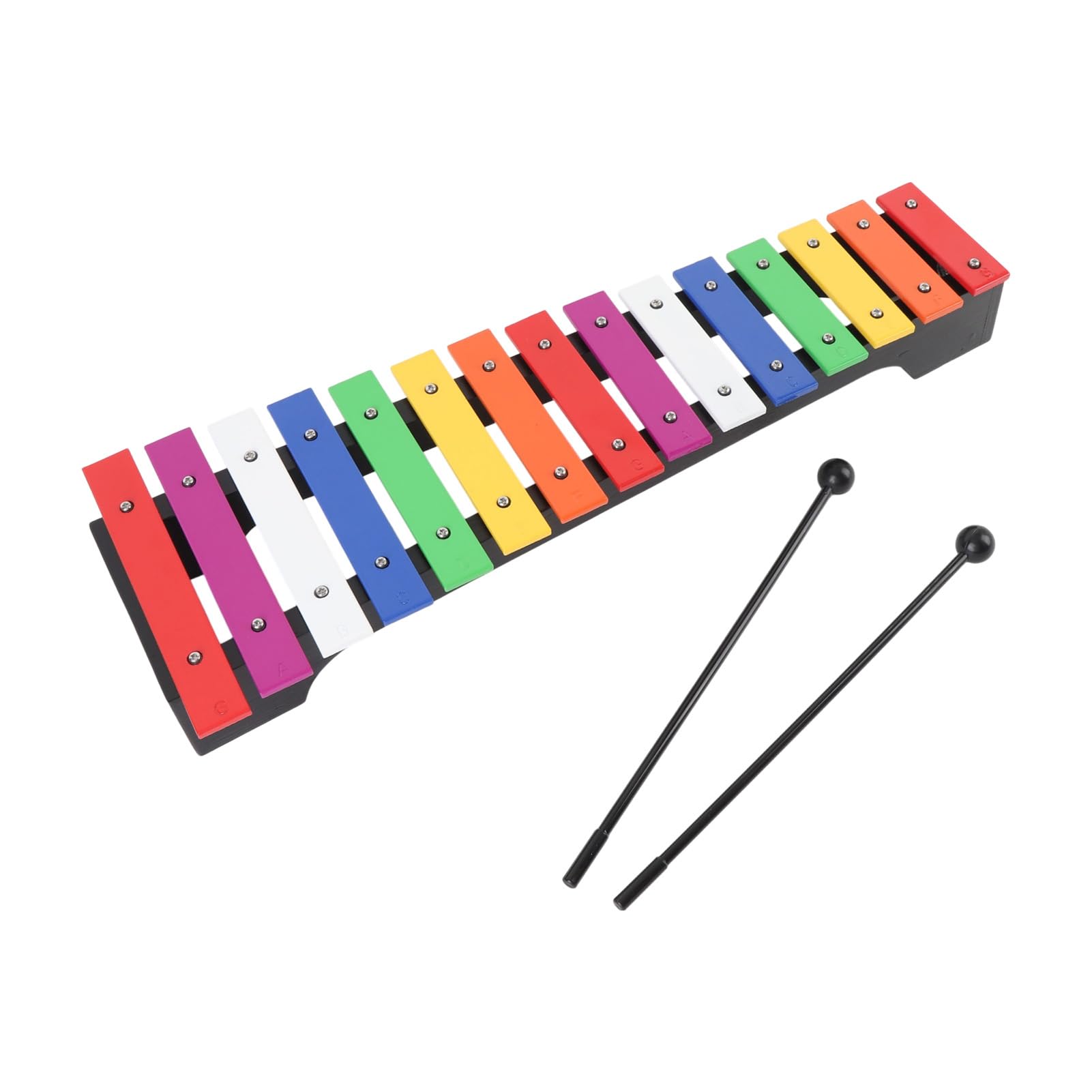 Xylophone en Bois, 15 Notes en Aluminium coloré, Instrument de Percussion Glockenspiel avec Base en Pin Robuste, 2 Maillets, Sac de Rangement pour Débutants, Enfants, éducation Musicale à la