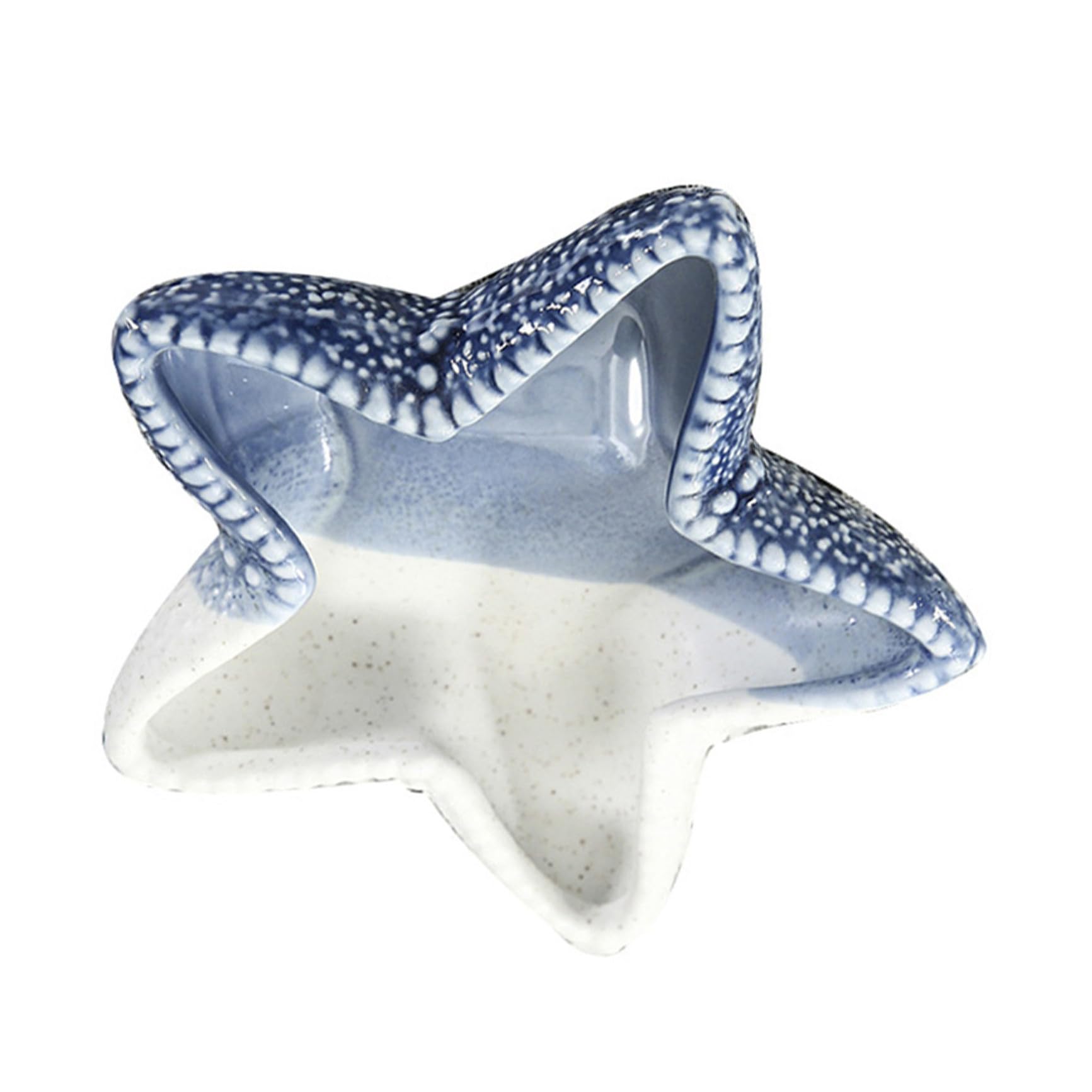 VOSAREA 1pezzi Piatto Portaoggetti in Ceramica a Forma Di Stella Del Mare Chiave Ornamento Decorativo Per Casa Blu