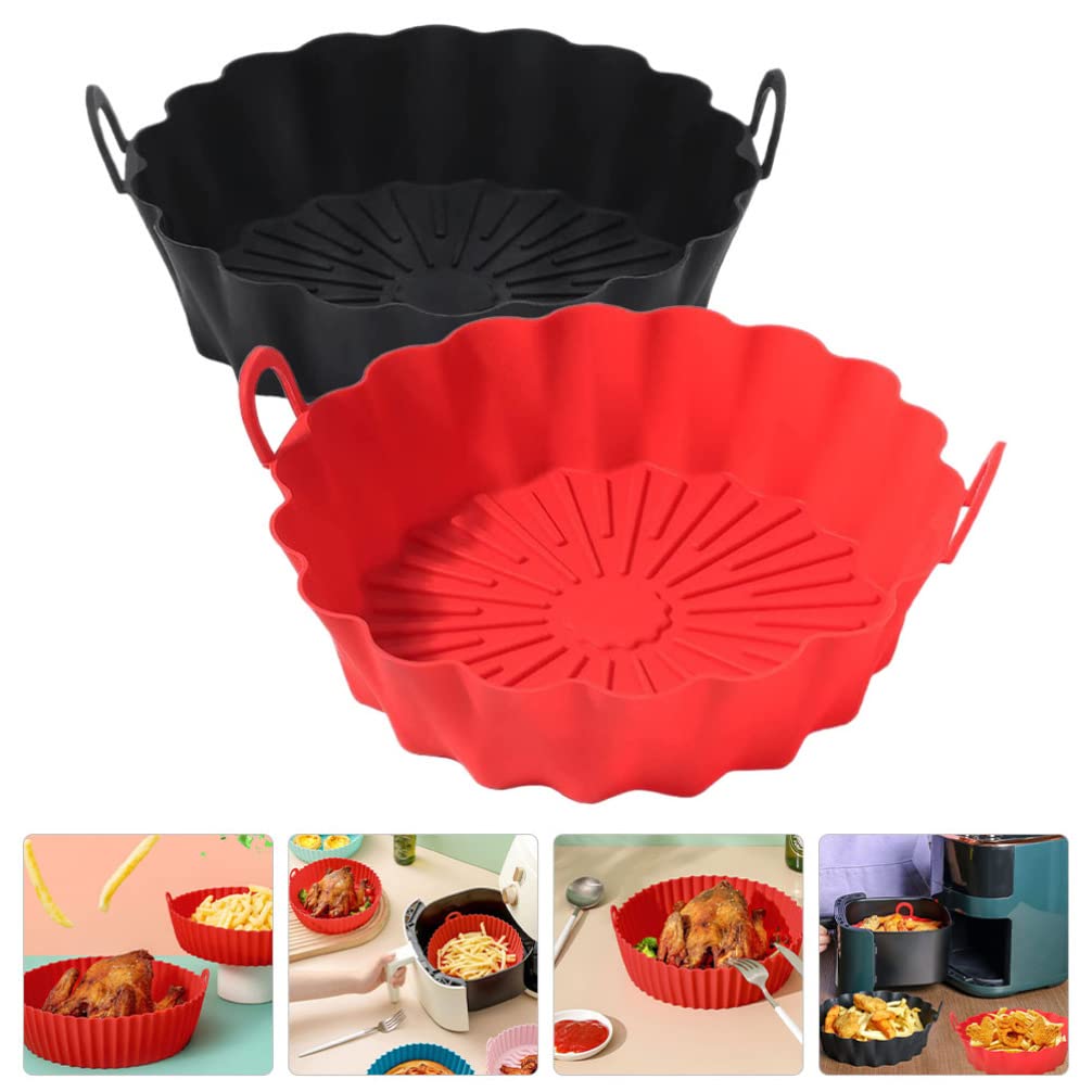 Happyyami 2pezzi Silicone Liner Per Friggitrice Riutilizzabile Antiadherente Accessori Casual Per Carni e Dessert
