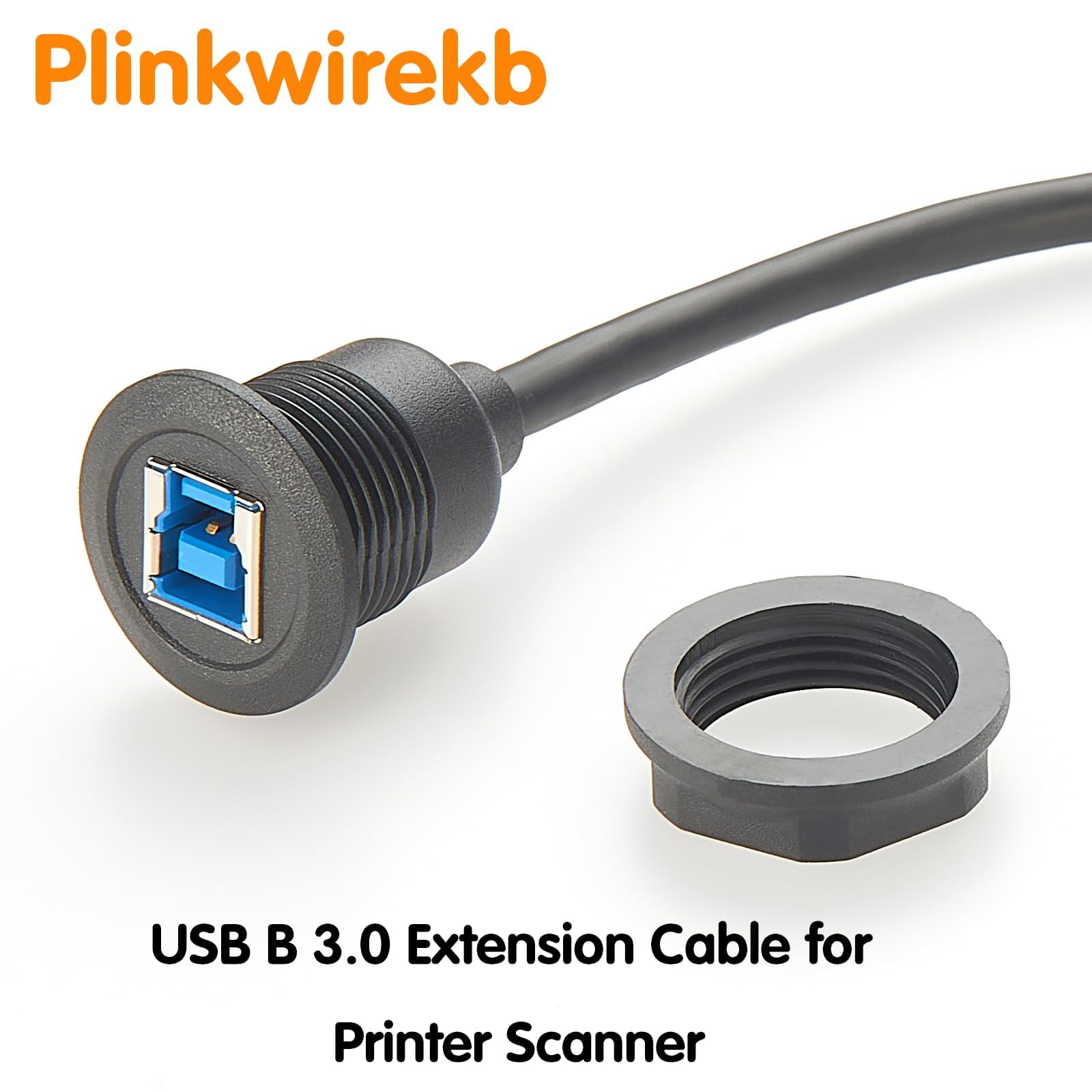 Kabel przedłużający USB 3.0 B na gniazdo B, okrągły kabel montażowy do skanera drukarki, 5 sztuk
