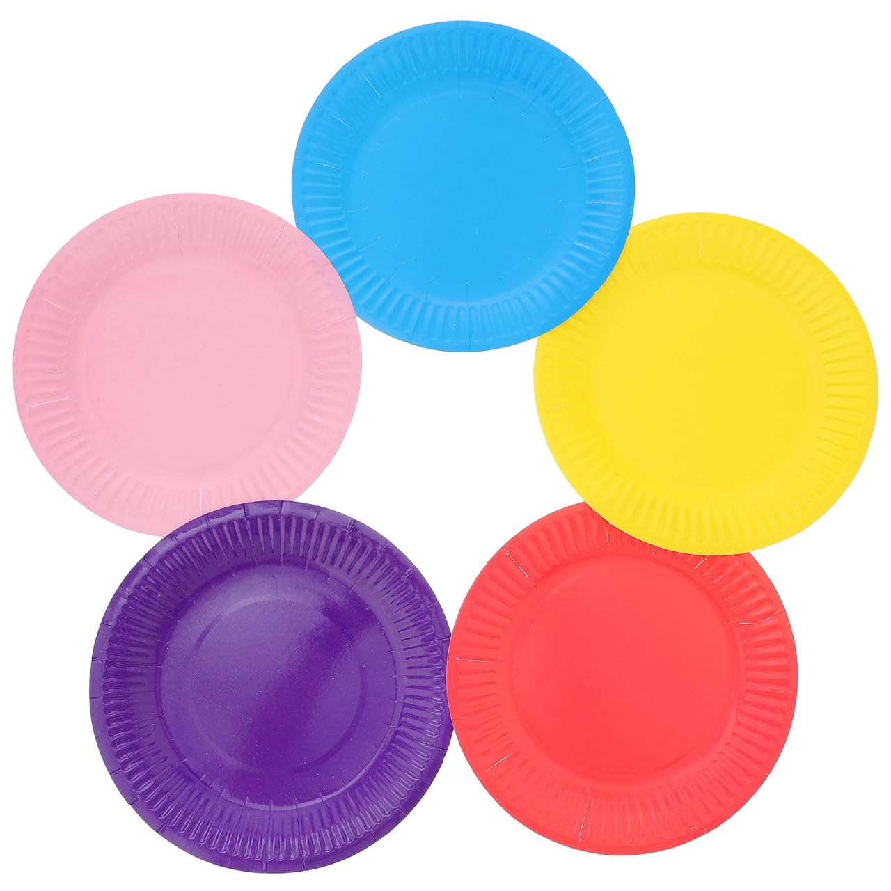 Toyvian 50 Pcs 7 Inch Disposable Paper Cake Plates for Birthday Party Colorful Paper Plates for Parties Dessert Fruit Tray for Family Gatherings Weddings