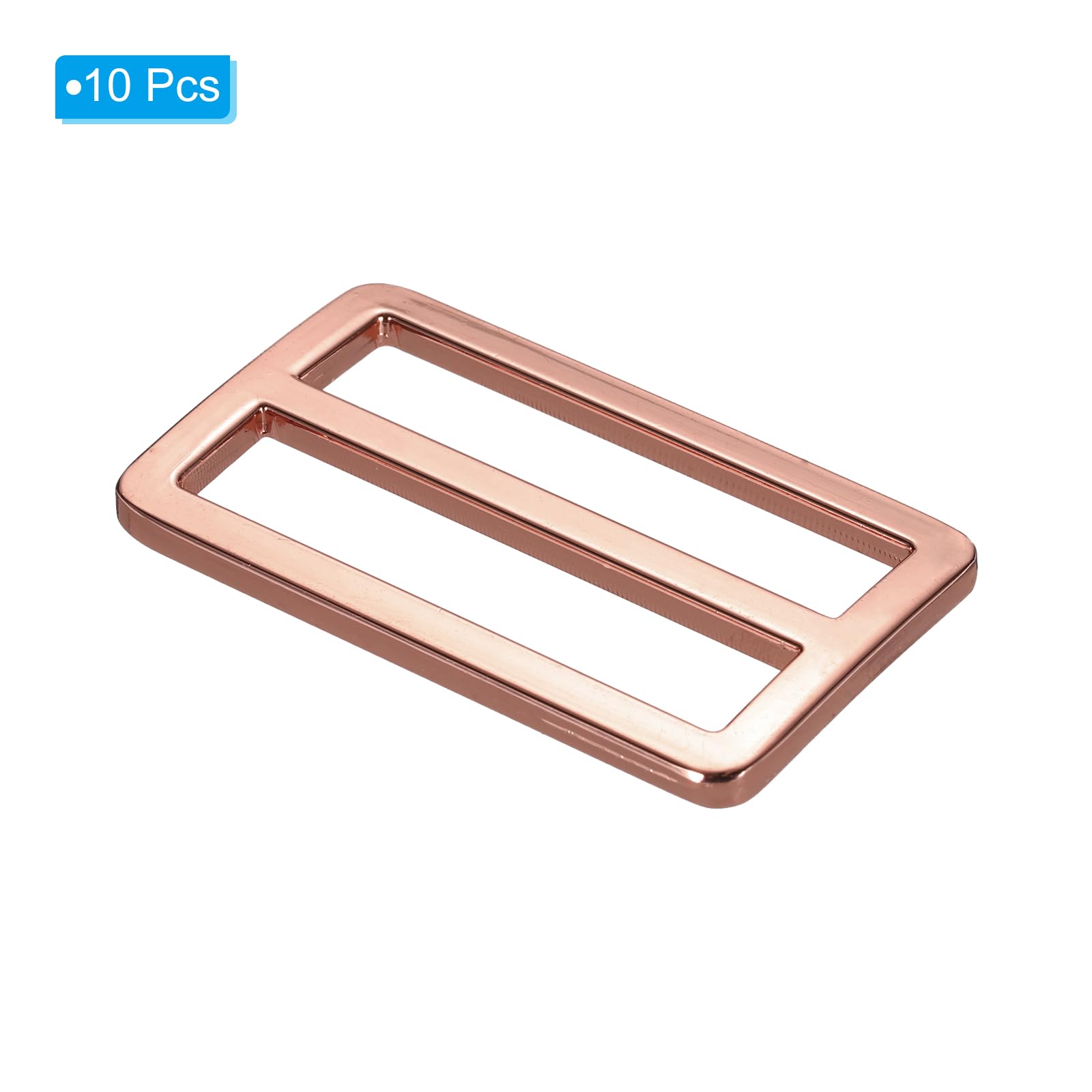 PATIKIL 1.5 Inch Tri-Glide Slide Buttons, 10 Pack Adjustable Buckle Webbing Strap Fastener for Backpack Bag Belt Rose Gold - Image 3