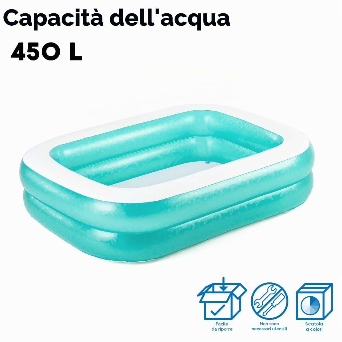 Bestway 54005-2 Piscina rettangolare per bambini Acquamarina da 2 metri