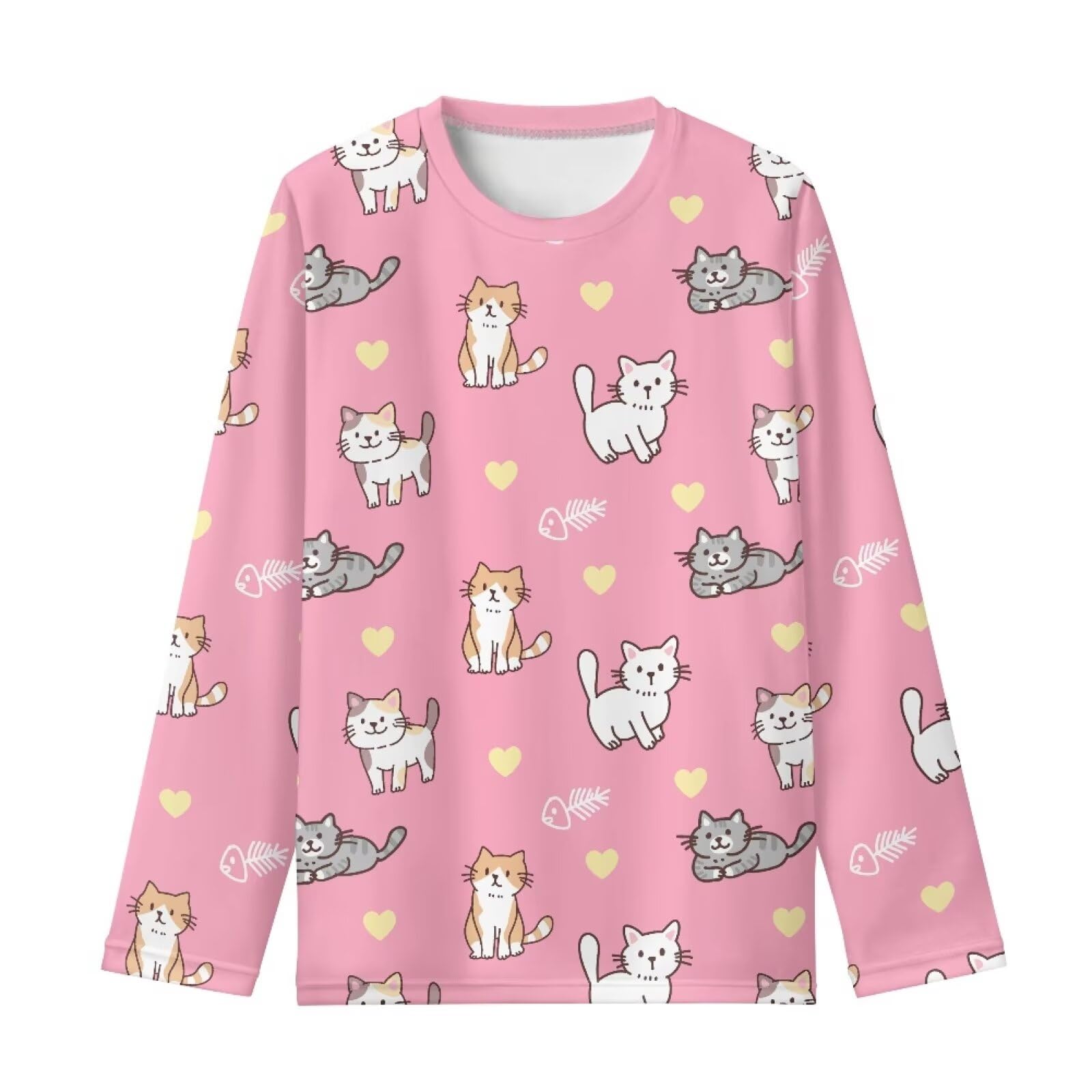 Girls Long Sleeve Shirts Casual Crewneck Soft T-shirts for Girls 3-16 Years Old