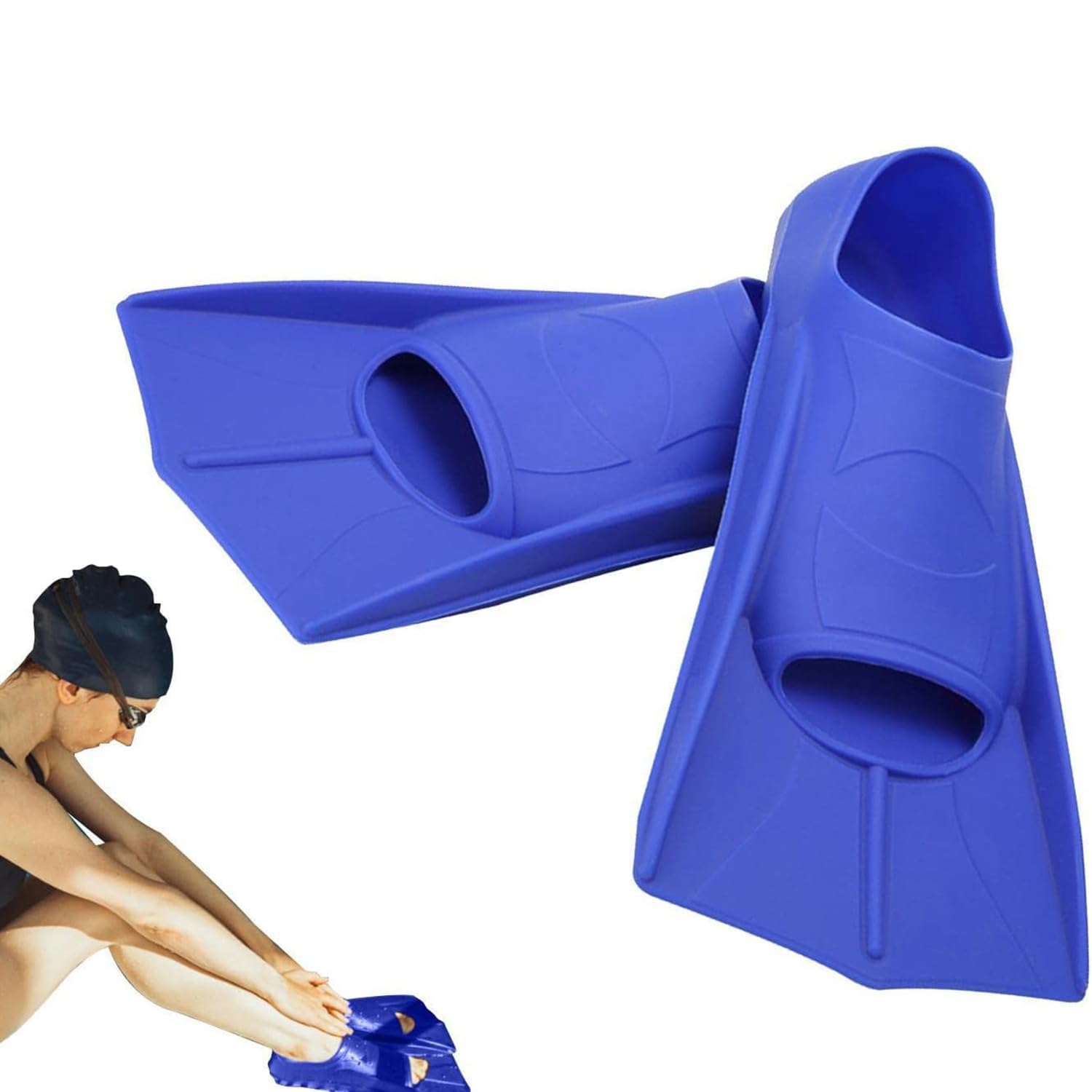 Joyzzz Swimming Fins, 30cm Silicone Short Fins, Snorkel Fins Adult, Fins for Swimming Adult, Professional Lightweight Diving Training Flippers for Snorkeling, Swimming and Diving