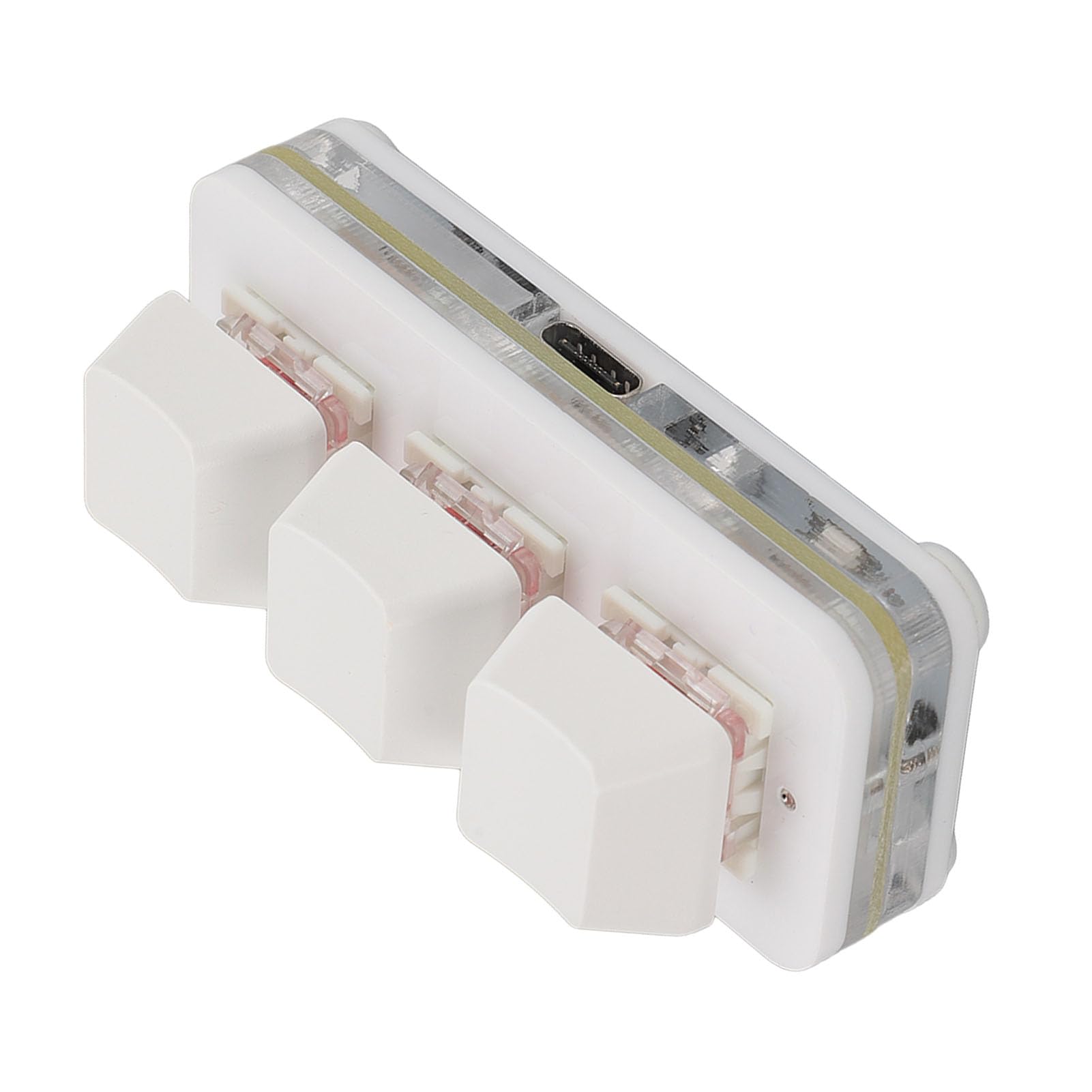 Yoidesu Clavier Macro programmable mini USB à 3 touches, clavier mécanique de l'appareil Sayo avec rétroéclairage RVB et interrupteur rouge, câble de type C pour travail de bureau et jeux (blanc)