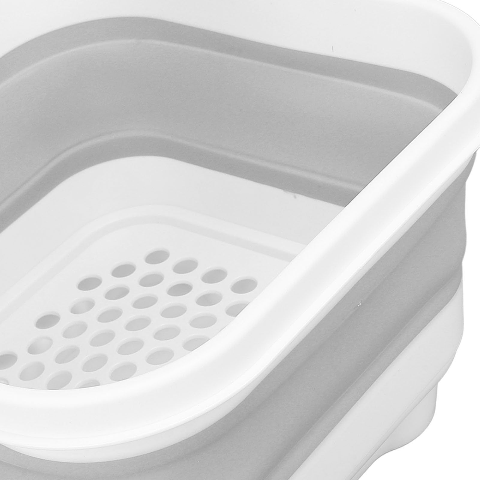 Organizador Plegable del Juguete del Baño, Cesta Plegable del Juguete del Baño del bebé Alta Capacidad Agradable para los Artículos de Tocador (Blanco+Gris)