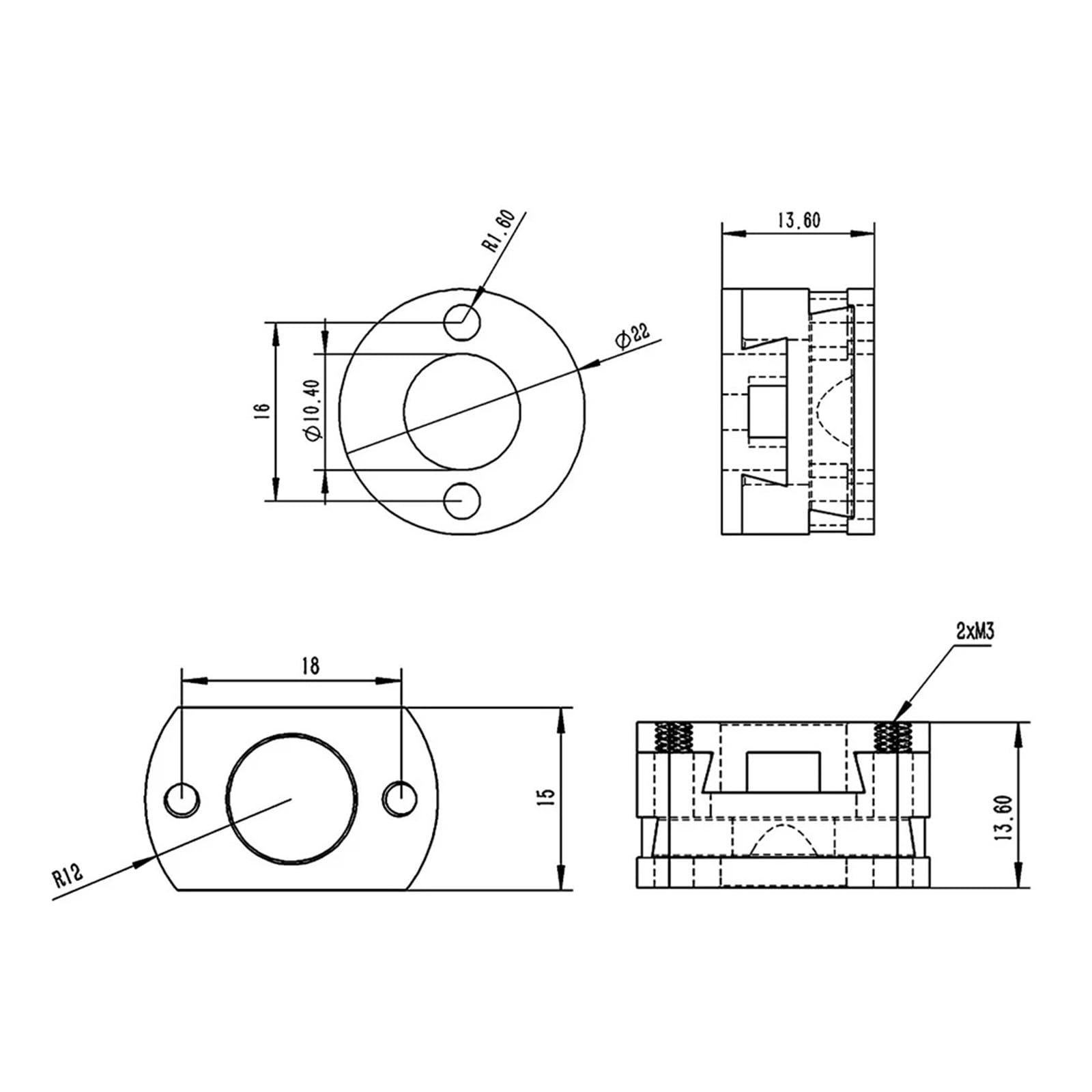1/2/4 stücke 18mm Oldham Kupplung Ender 3 V2 CR10 Pro T8 Schraube Koppler Z-Achse 8mm Messing Blei Schraube Heißer Bett for 3D Drucker Teile(4pcs)