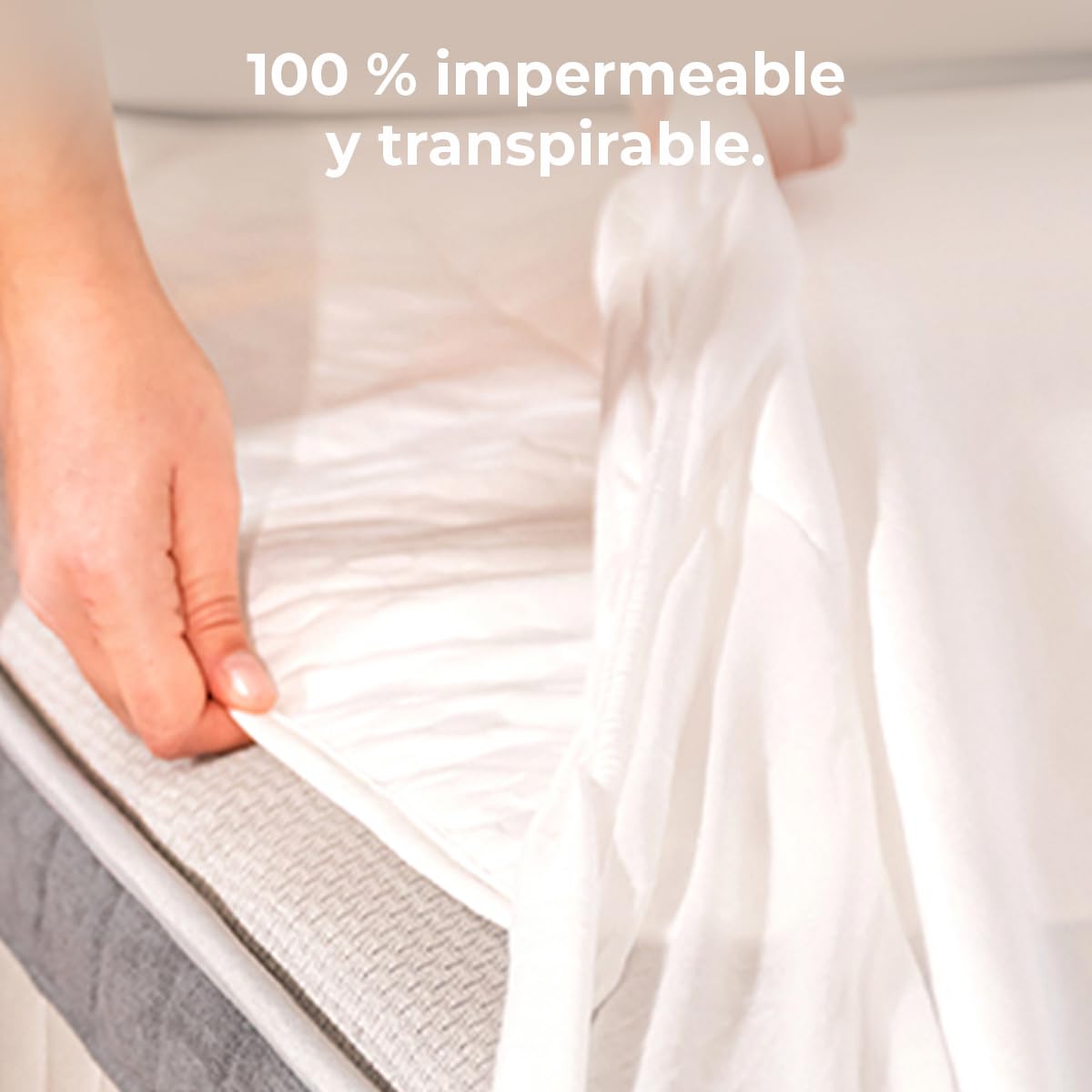 Cecotec Protector De Colchón 60x120 Flow Protectbaby. Para Cuna Impermeable y Transpirable 100%,Tejido de Malla Suave. Lavable A Altas Temperaturas. Fabricado España Certificado Oekotex