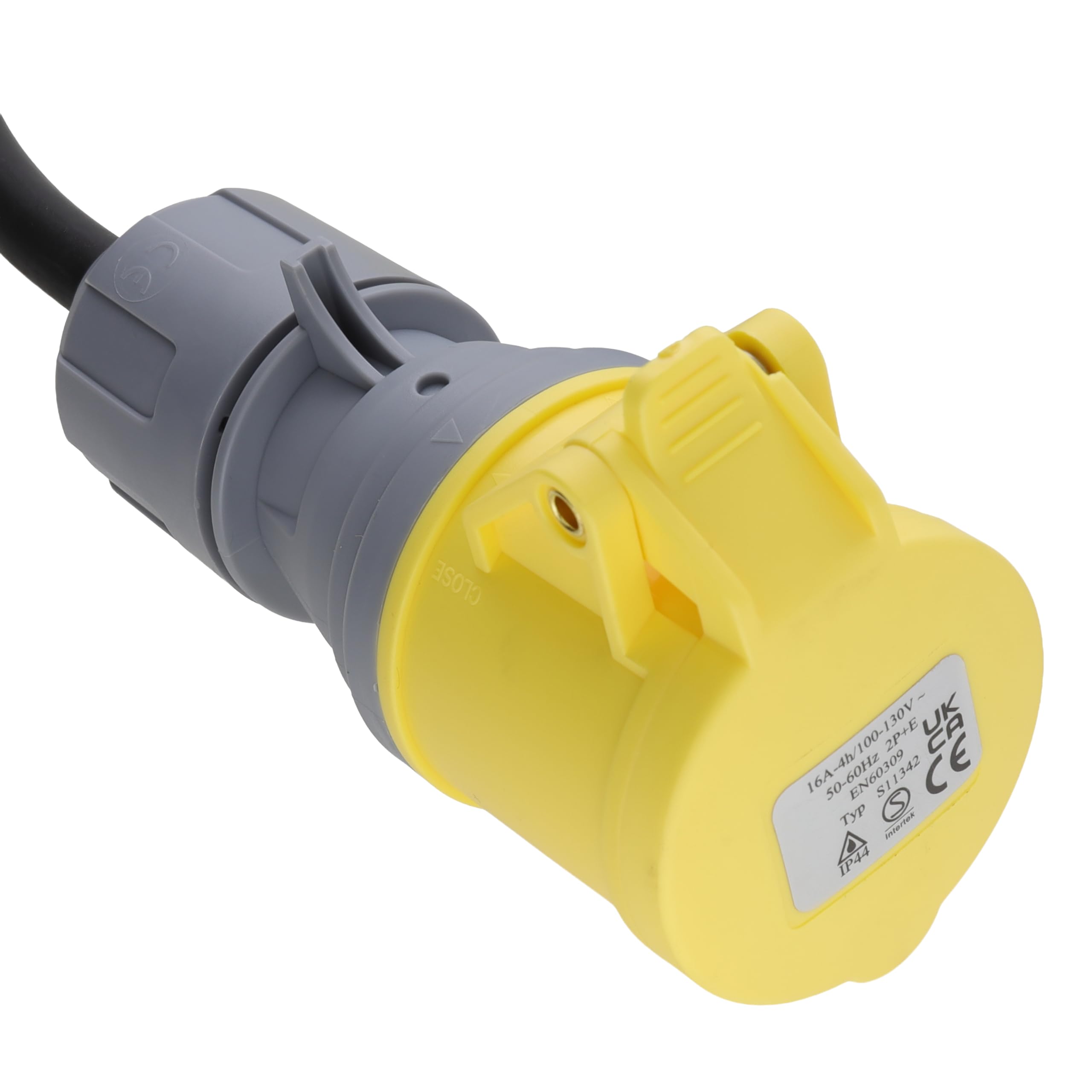 kenable Cable de Extensión Eléctrica Industrial 110V 16A Commando con Conectores IP44 H07RN-F Goma 2,5mm² Negro 5 m [5 metros/5m]