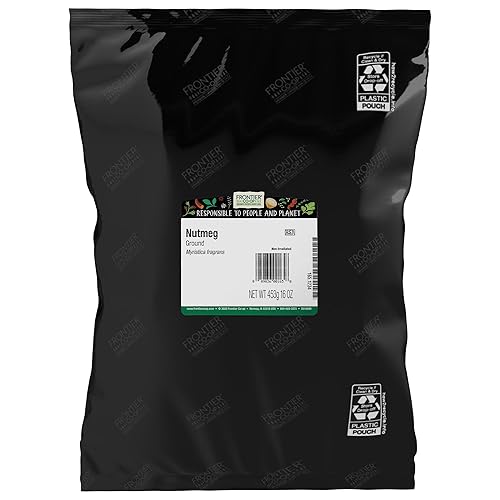 Frontier Co-op Nuez moscada molida, Kosher, no irradiada | Bolsa a granel de 1 libra | Myristica fragrans Houtt.