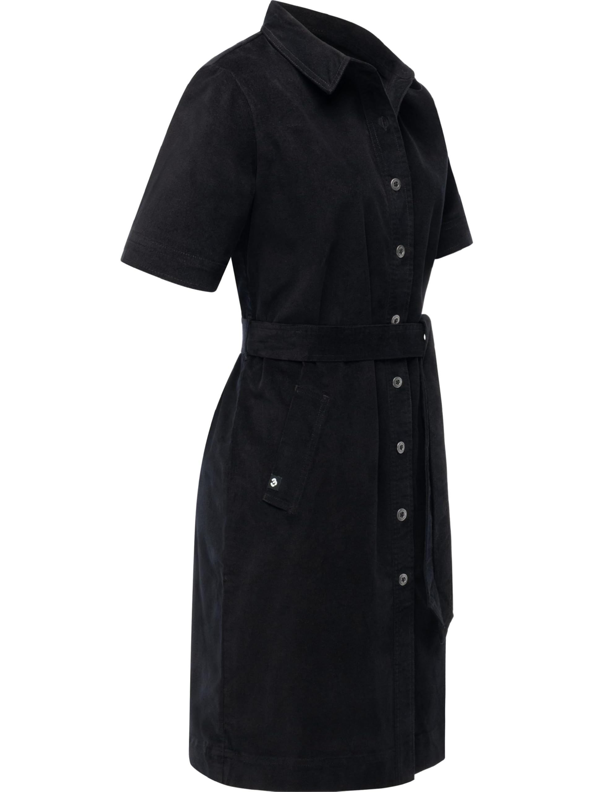 Ragwear Damen Blusenkleid kurzärmliges Kordkleid mit Hemdkragen Rozyna Cordy YOUMODO XS-XXL
