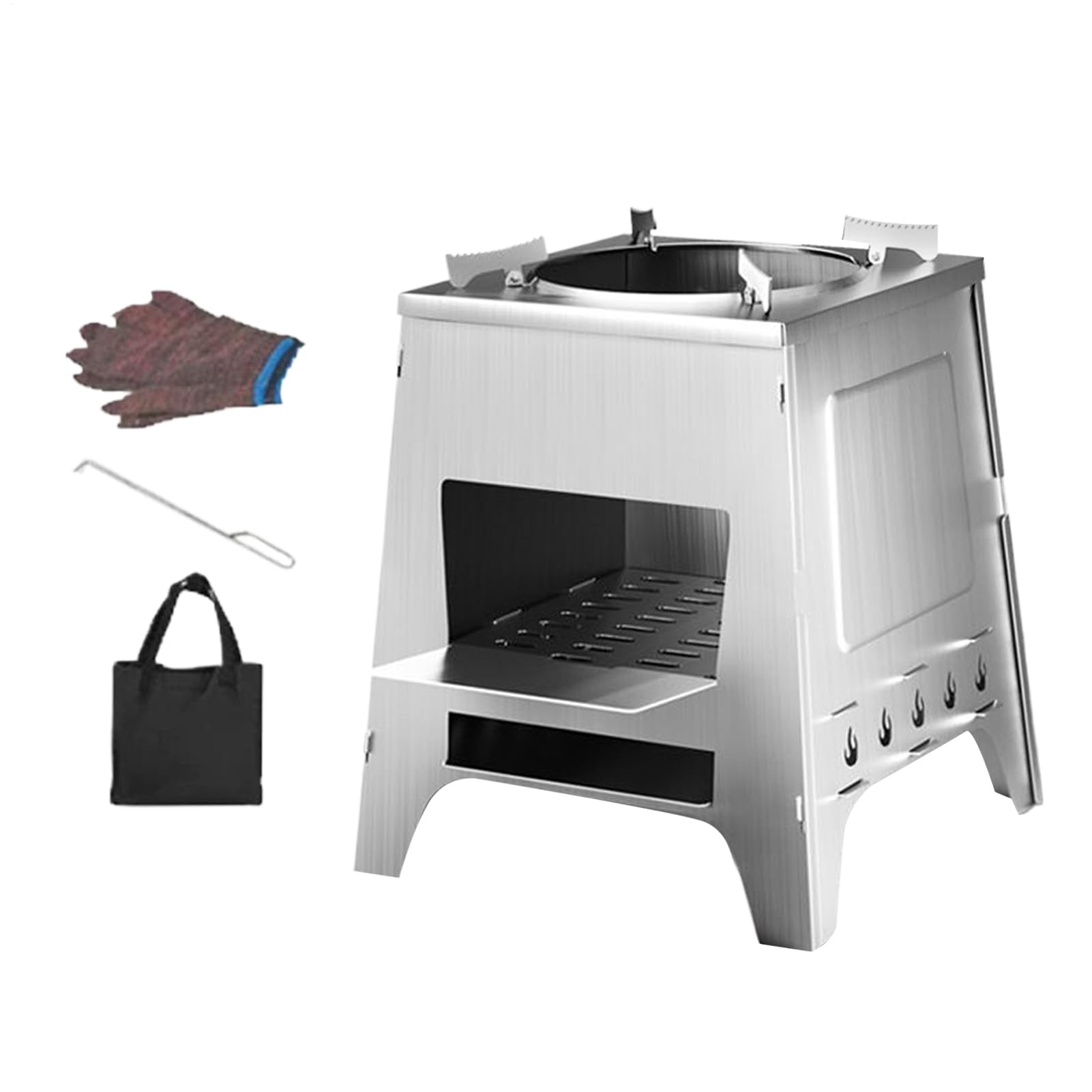 Hornillo de camping portátil, resistente al viento, para exteriores, senderismo, cocina, barbacoa, picnic, pesca, terraza