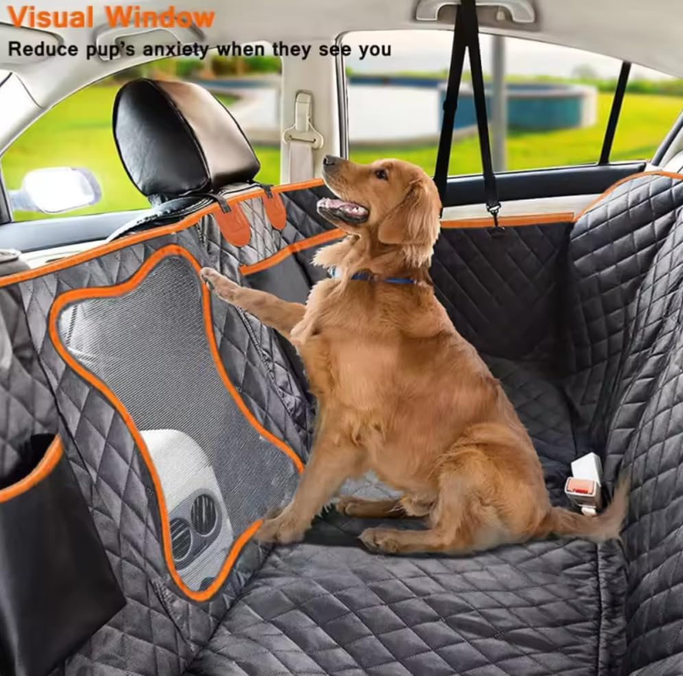 Dog Car Seat Cover for Pets Waterproof Seat Cover Hammock 600D Heavy Duty Scratch Proof Nonslip Durable Soft Back Seat Covers for Cars Trucks and SUVs - image 3