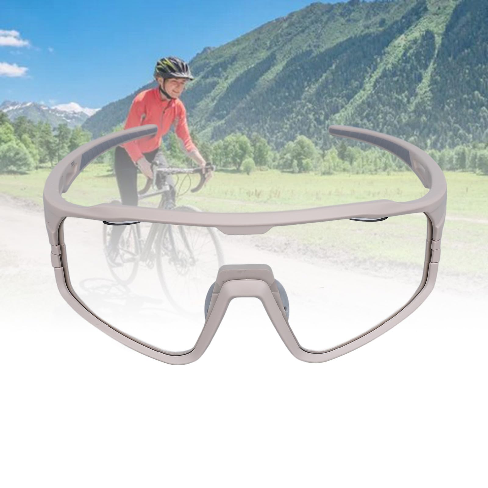 Occhiali da Sole da Ciclismo Lenti Polarizzate Antivento Fotocromatiche per Sport All'aria Aperta Uomo Donna Adolescenti - Sabbia Albicocca Opaca