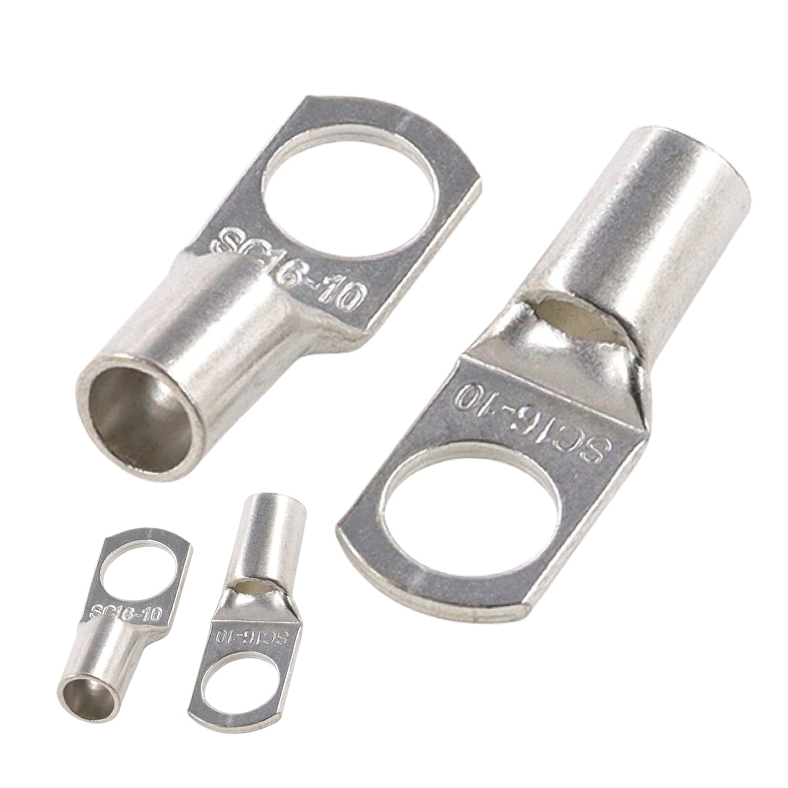 JOYELEC 31Pcs SC16-10 Tinned Copper 16.0mm² Cable Lugs M10 Battery SC Ring Crimp Terminals Connectors for Electric, Auto, Boat, Car,Battery Cable Ends Lugs, Bolt Hole Crimp Terminals Connector