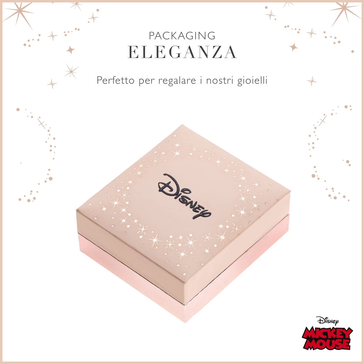 Orecchini Disney in Argento per Bambine con Minnie e Mickey Mouse, Rosa o Conchiglia, Impreziositi da Zirconia - Mickey Mouse Multicolor
